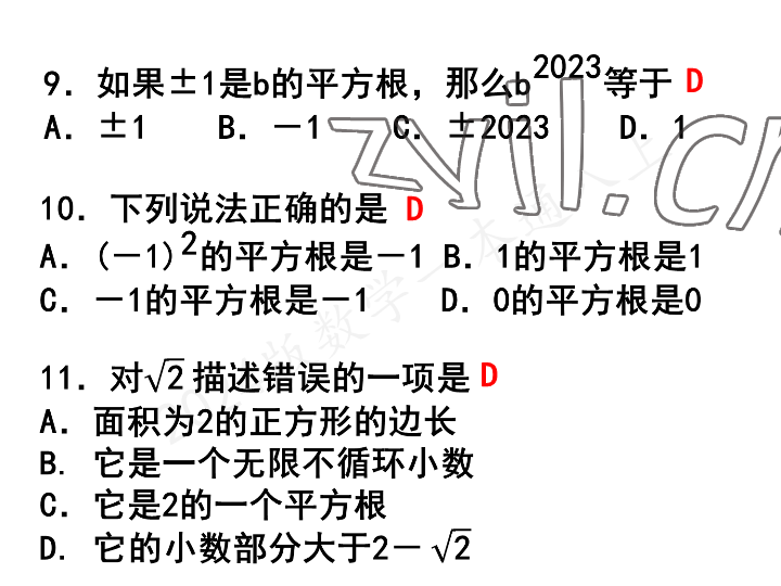 2023年一本通武漢出版社八年級(jí)數(shù)學(xué)上冊北師大版 參考答案第46頁