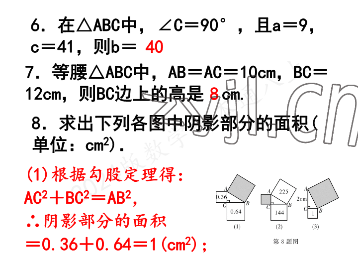 2023年一本通武汉出版社八年级数学上册北师大版 参考答案第4页