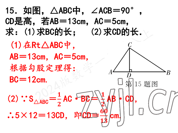 2023年一本通武漢出版社八年級(jí)數(shù)學(xué)上冊(cè)北師大版 參考答案第11頁