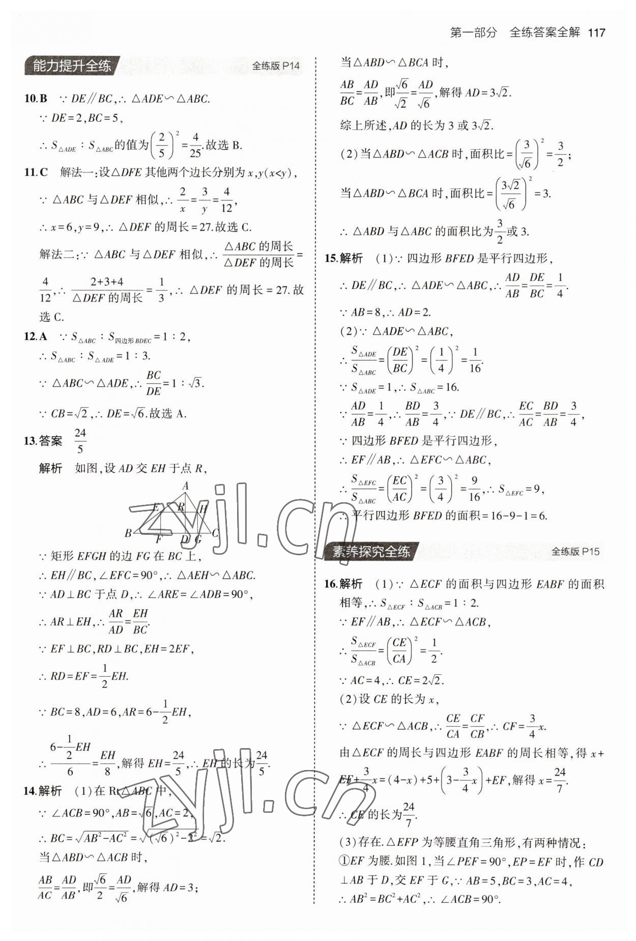 2023年5年中考3年模擬初中數(shù)學九年級數(shù)學上冊青島版 參考答案第7頁