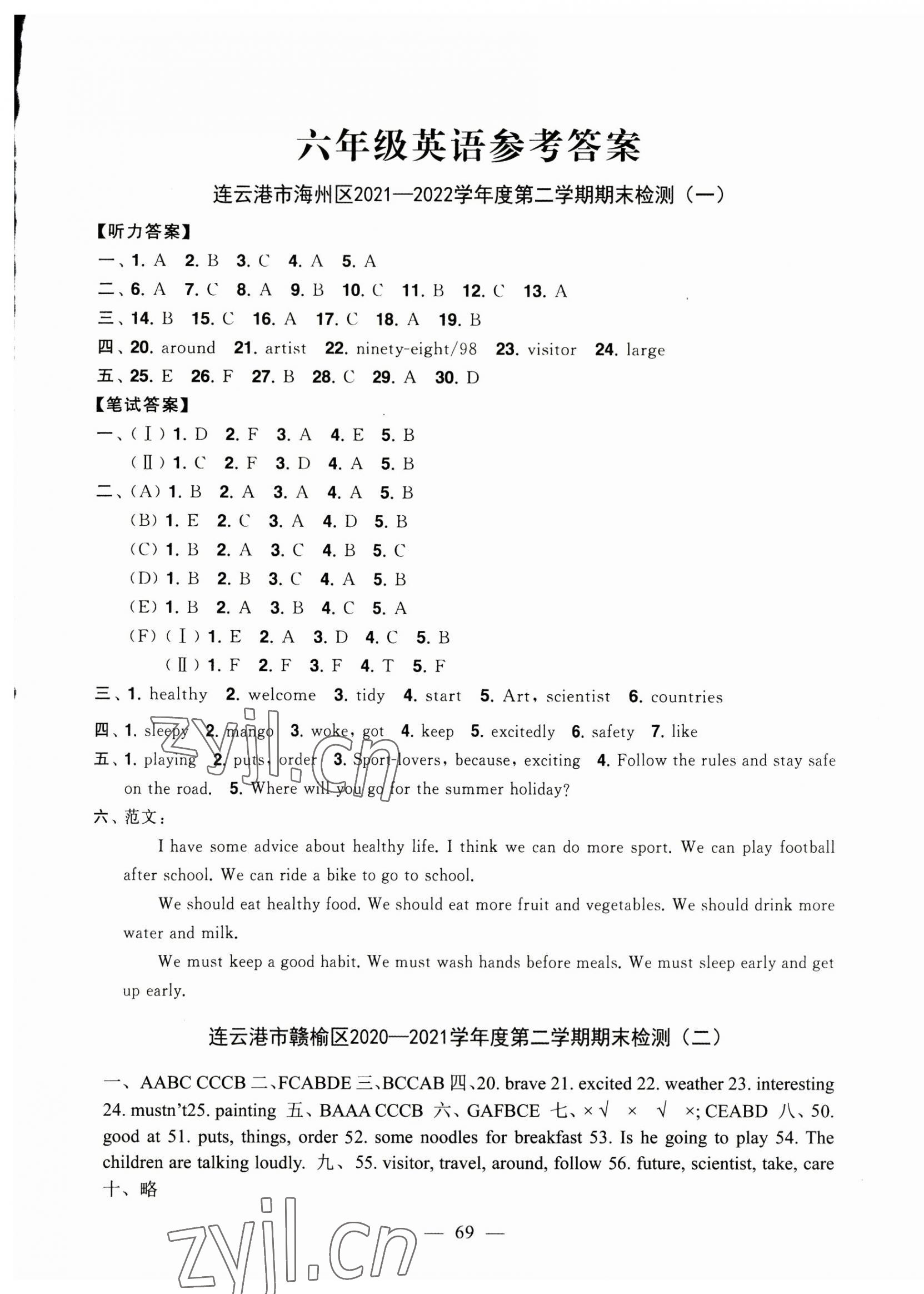 2023年尖兵題典期末練六年級(jí)英語(yǔ)下冊(cè)譯林版 第1頁(yè)