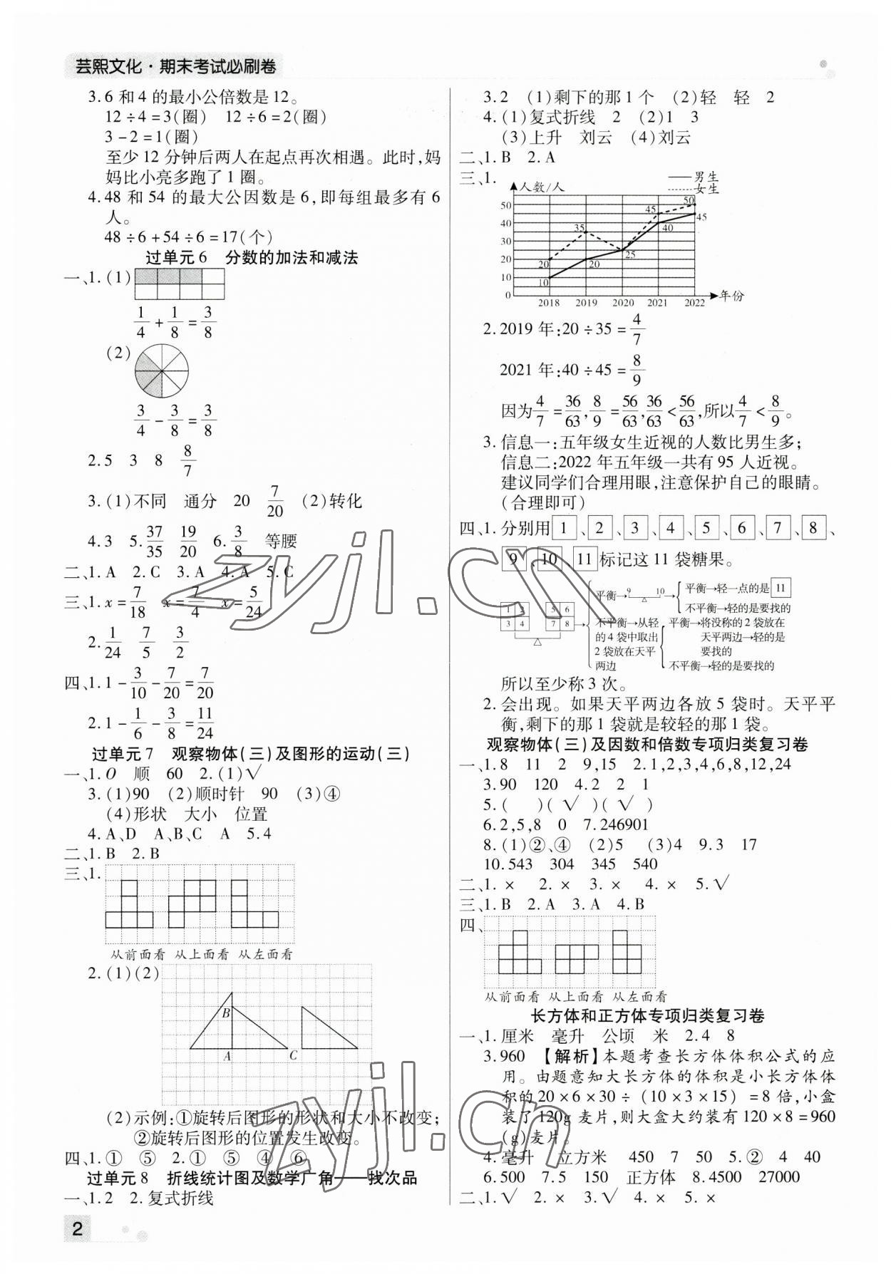 2023年期末考試必刷卷五年級數(shù)學(xué)下冊人教版河南專版 第2頁