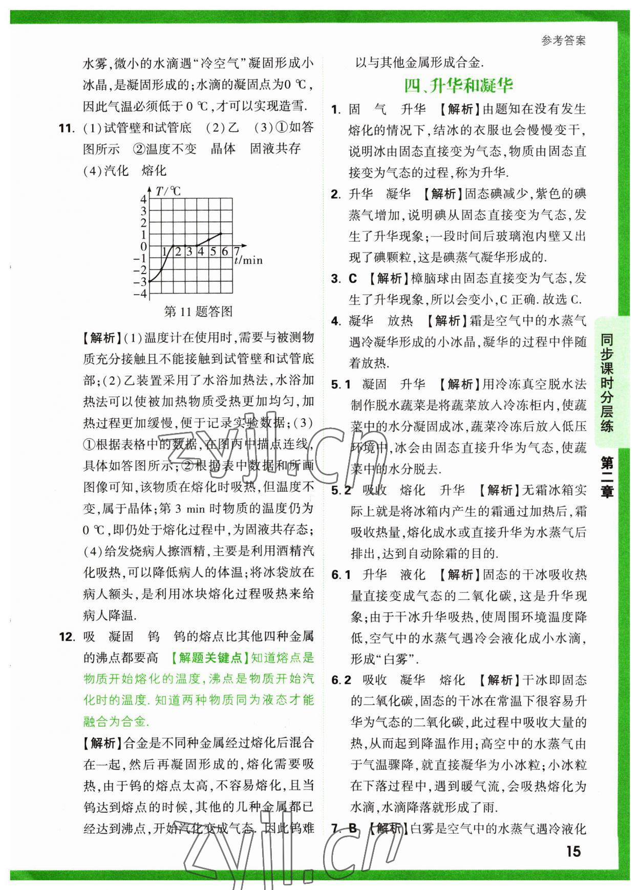 2023年萬唯中考基礎(chǔ)題八年級物理上冊蘇科版 參考答案第15頁