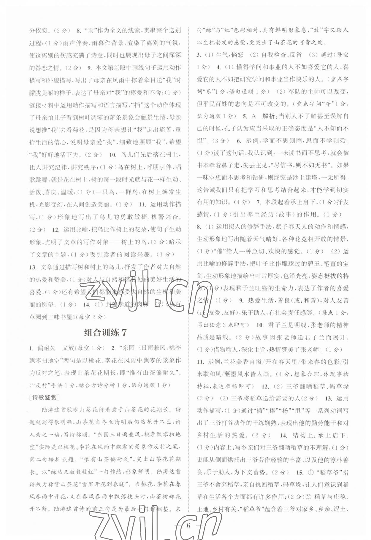 2023年通城學(xué)典初中語文閱讀組合訓(xùn)練七年級(jí)上冊(cè)江蘇專版 第6頁