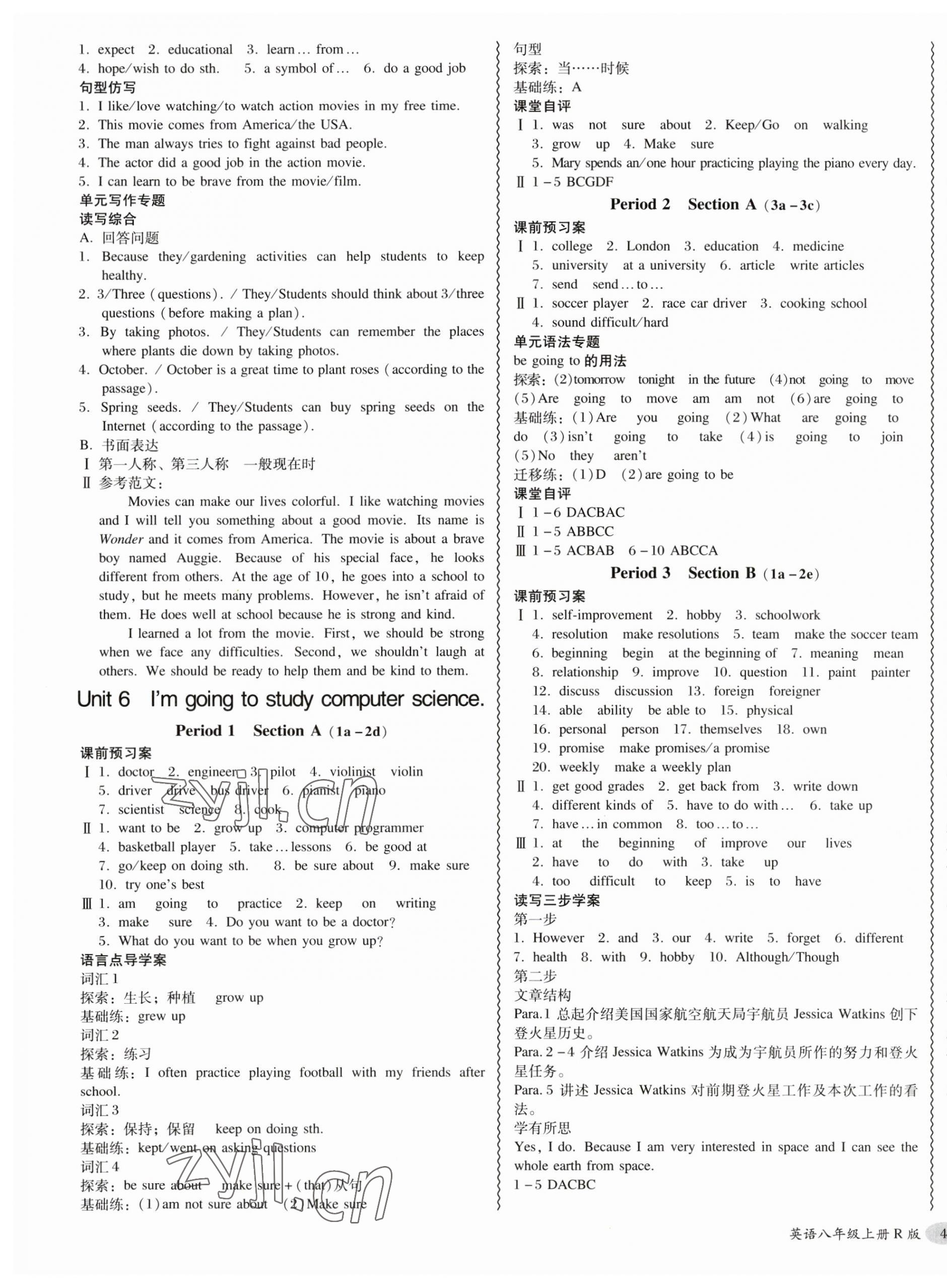 2023年零障碍导教导学案八年级英语上册人教版 第7页