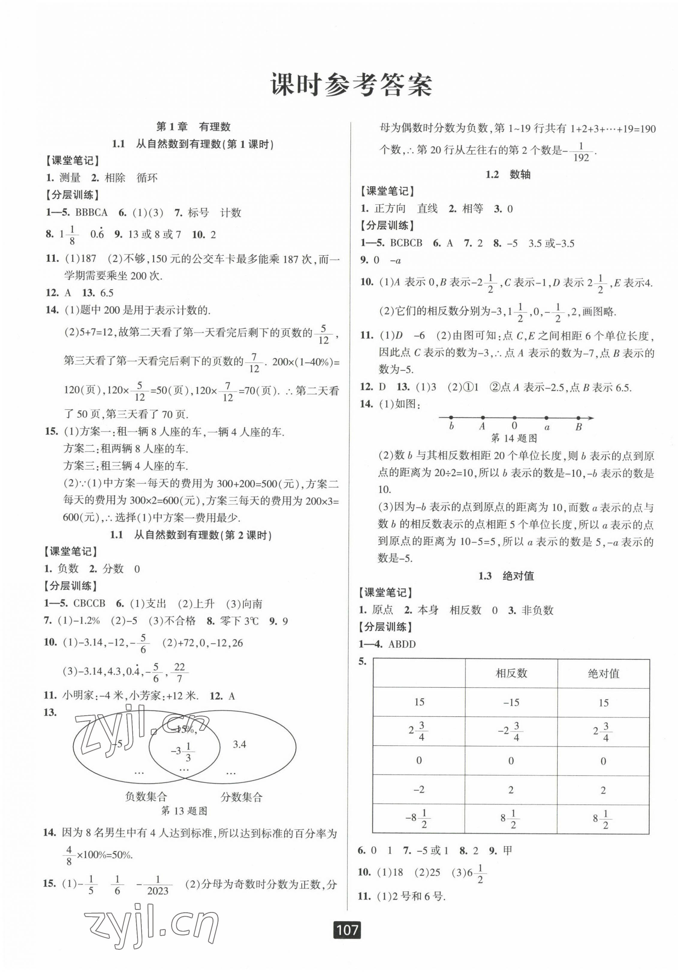 2023年勵耘書業(yè)勵耘新同步七年級數(shù)學上冊浙教版 第1頁