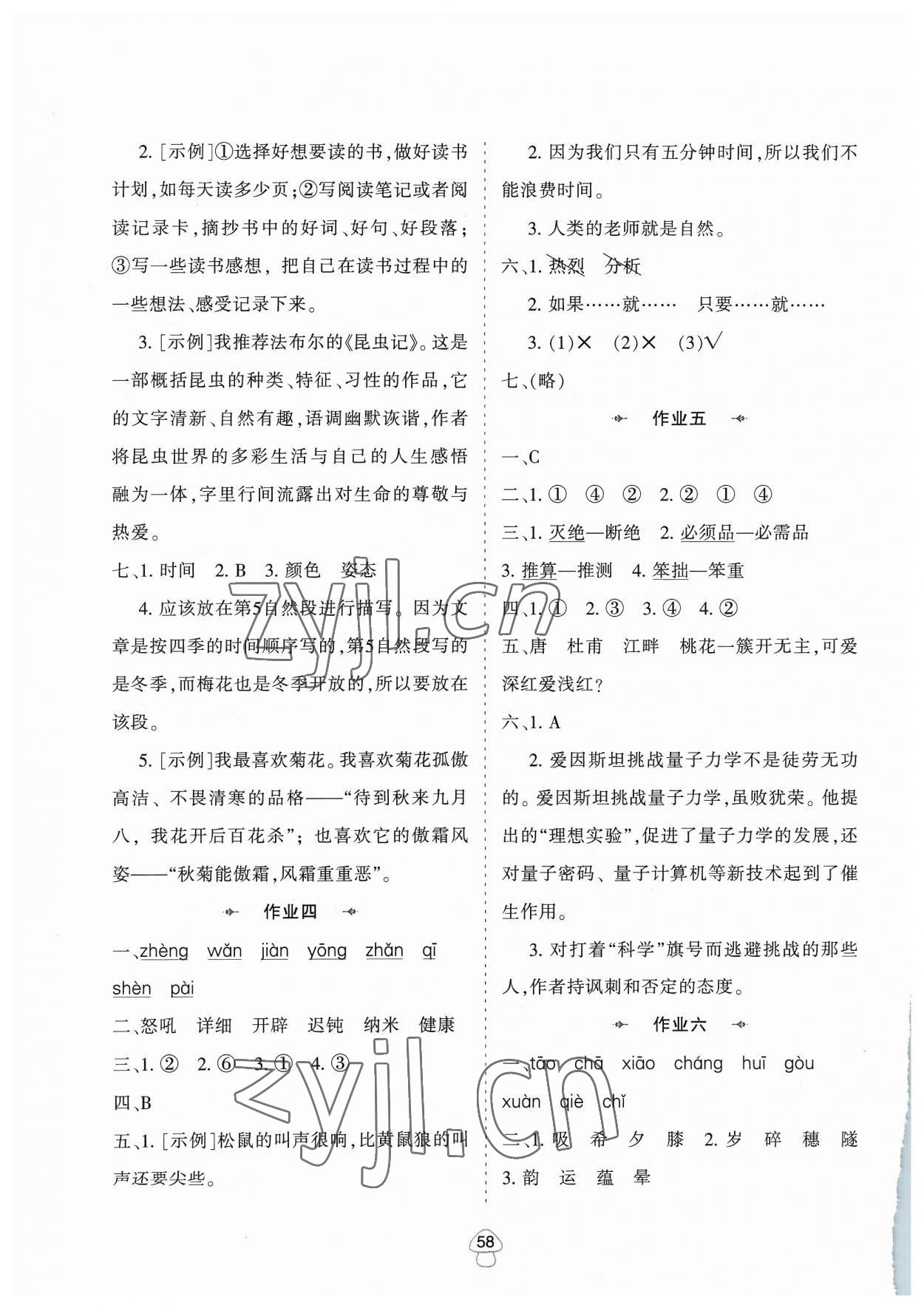 2023年暑假作业陕西人民教育出版社四年级语文 第2页