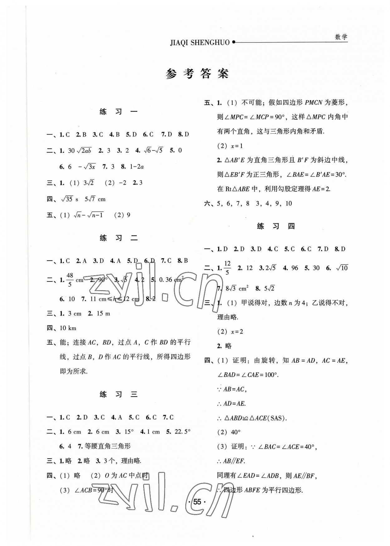 2023年假期生活方圓電子音像出版社八年級數(shù)學(xué) 第1頁