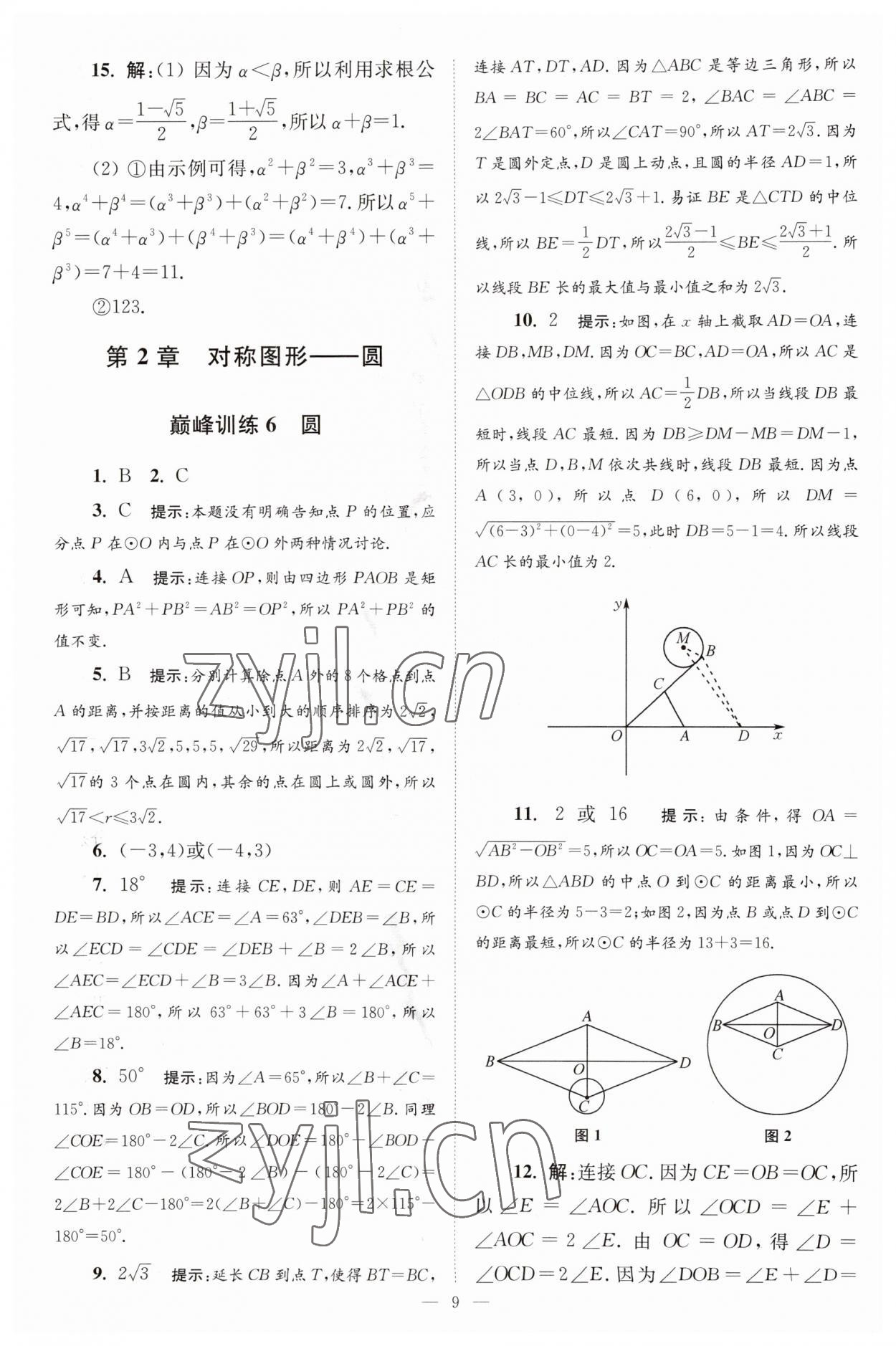 2023年小題狂做九年級數(shù)學上冊蘇科版巔峰版 參考答案第9頁