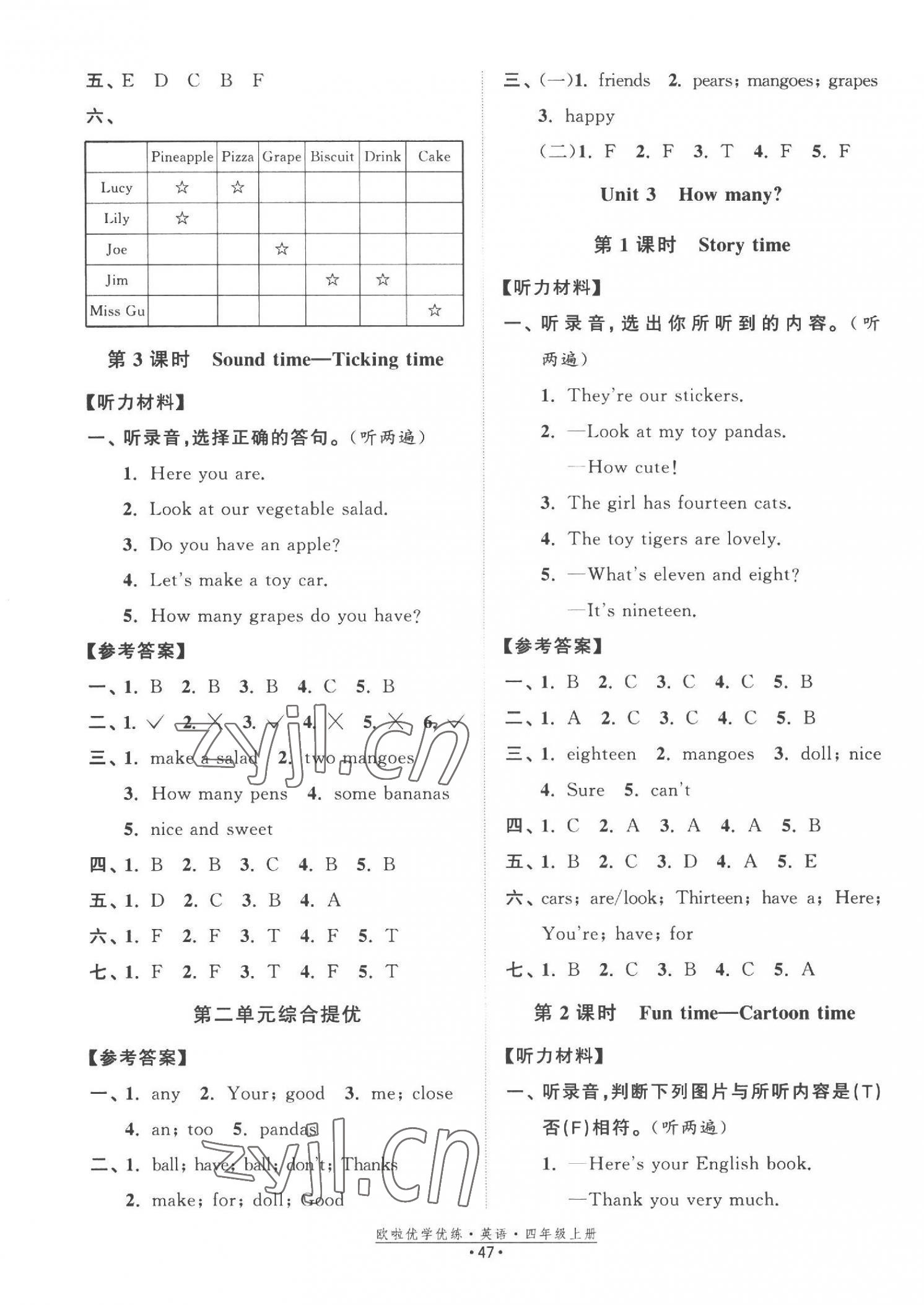 2023年歐啦優(yōu)學(xué)優(yōu)練四年級(jí)英語(yǔ)上冊(cè)譯林版 第3頁(yè)