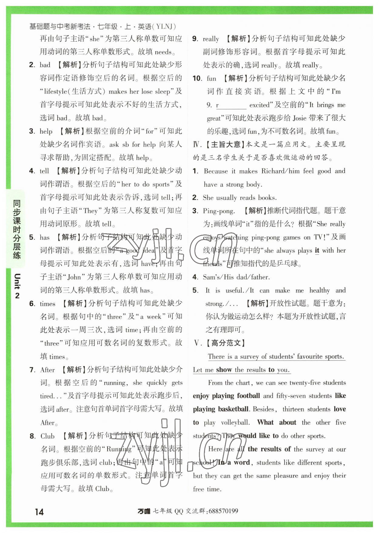 2023年萬唯原創(chuàng)基礎(chǔ)題七年級英語上冊譯林版 第14頁