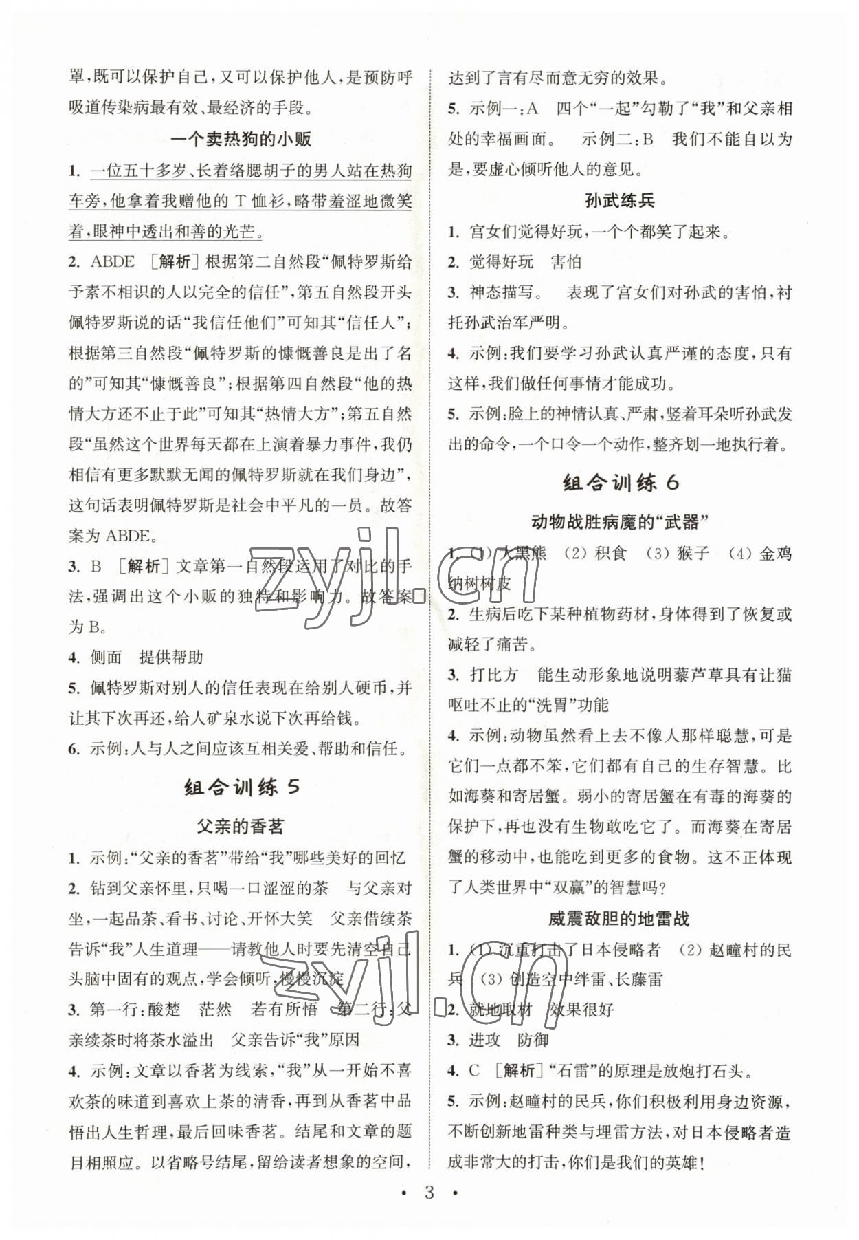 2023年通城學典小學語文閱讀與寫作組合訓(xùn)練五年級語文上冊 第3頁