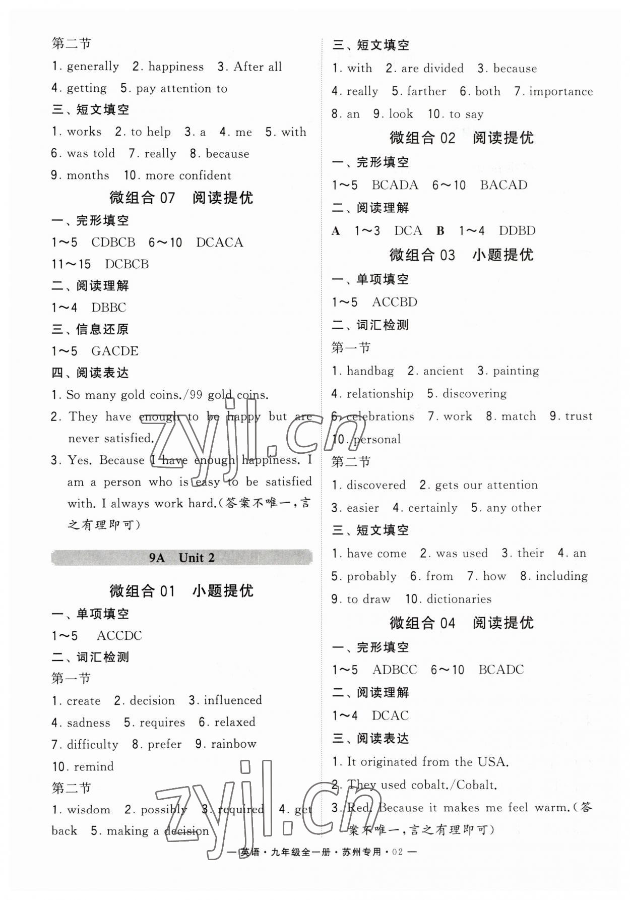 2023年學霸組合訓練九年級英語全一冊譯林版蘇州專用 第2頁