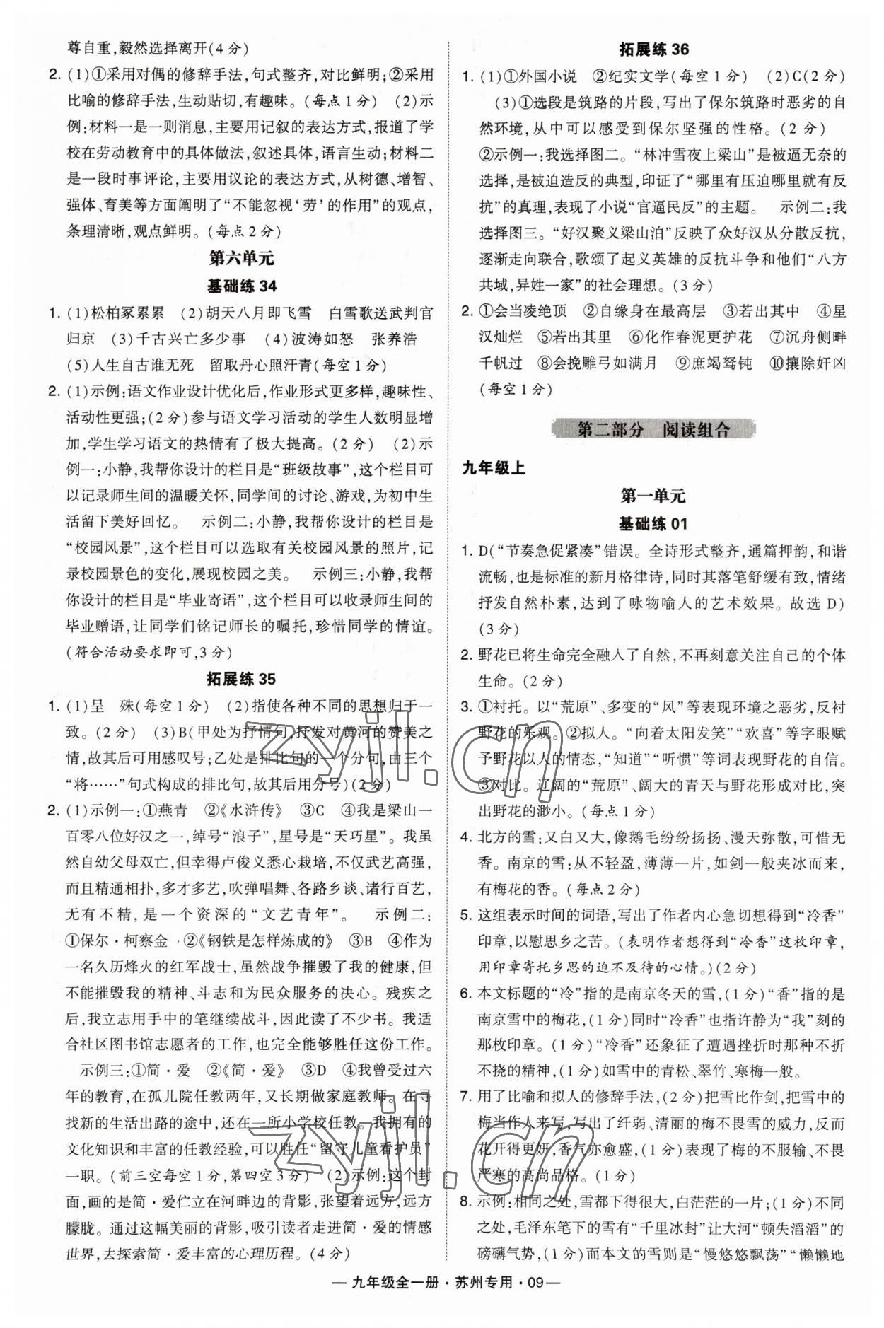 2023年學(xué)霸組合訓(xùn)練九年級語文全一冊人教版蘇州專版 第9頁