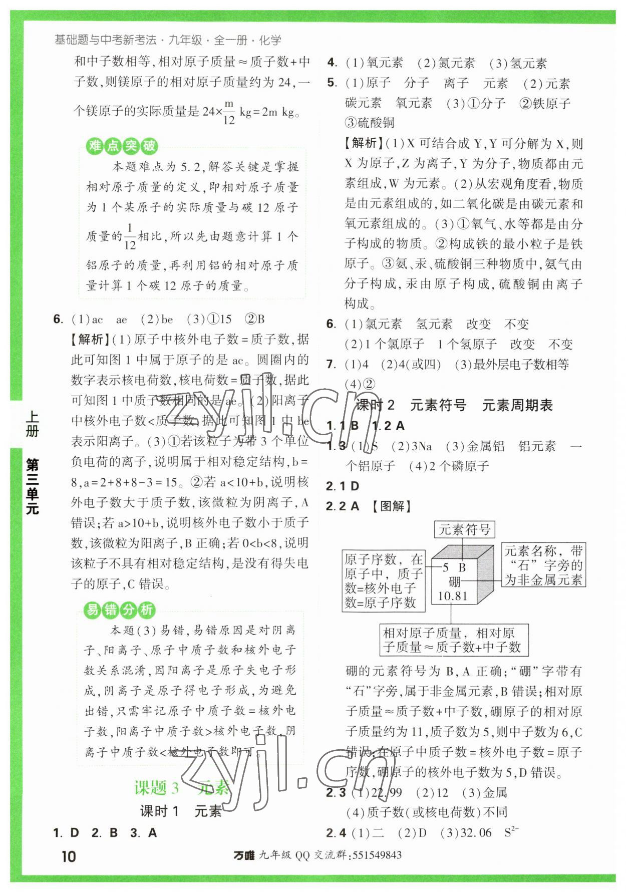 2023年萬唯中考基礎(chǔ)題九年級化學(xué)全一冊人教版 第10頁