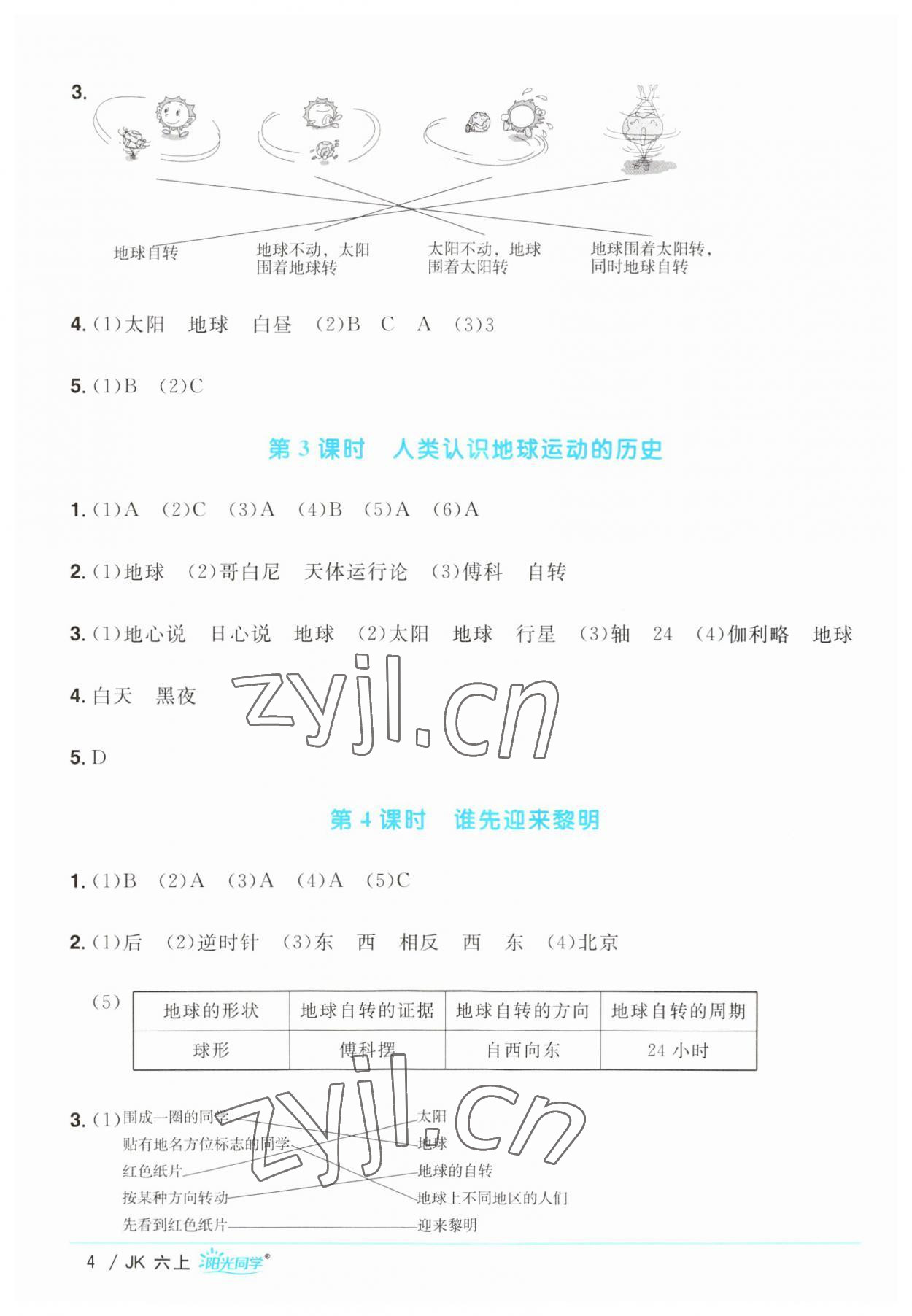 2023年陽(yáng)光同學(xué)課時(shí)優(yōu)化作業(yè)六年級(jí)科學(xué)上冊(cè)教科版 第4頁(yè)