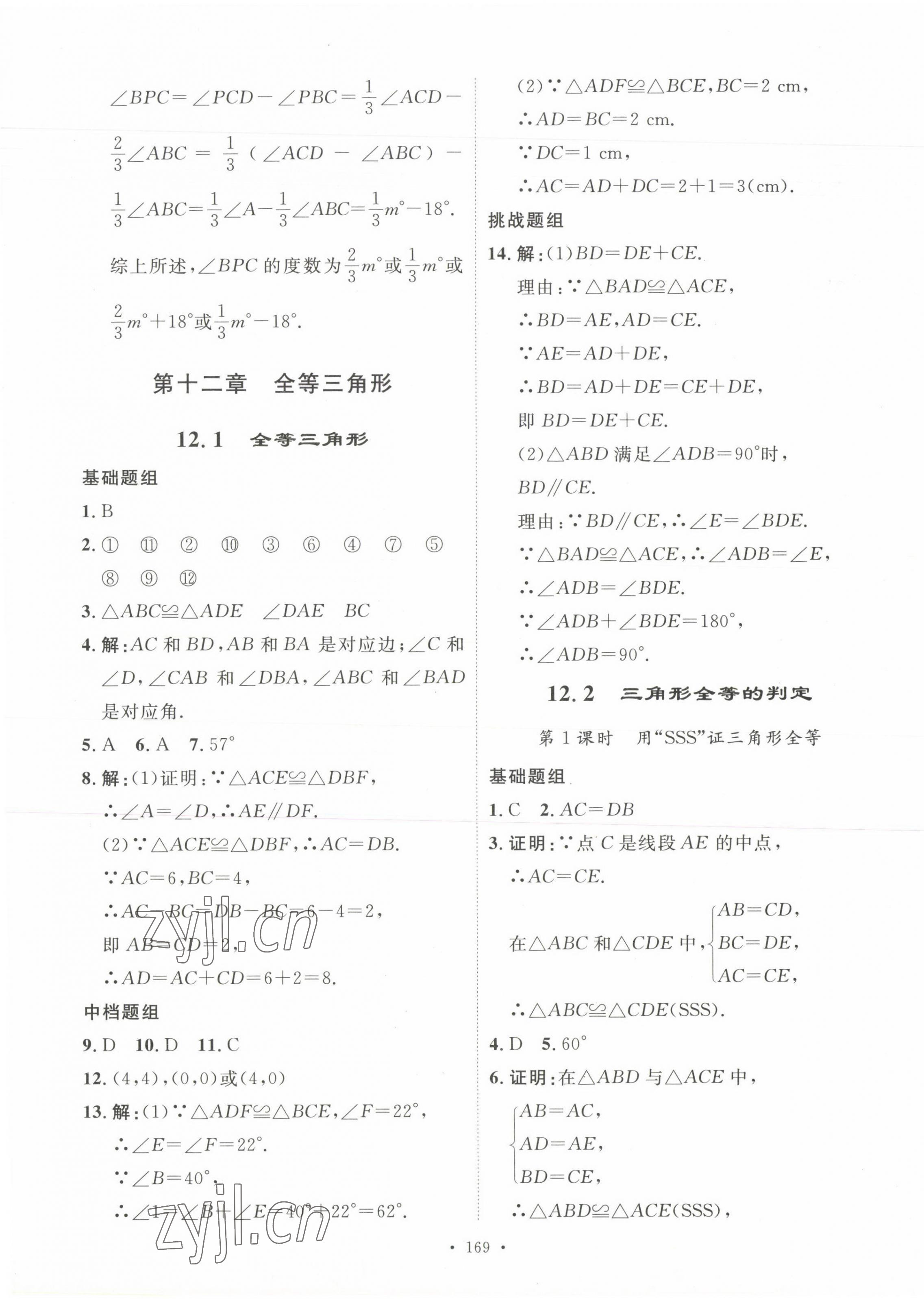 2023年思路教練同步課時作業(yè)八年級數(shù)學上冊人教版 第9頁