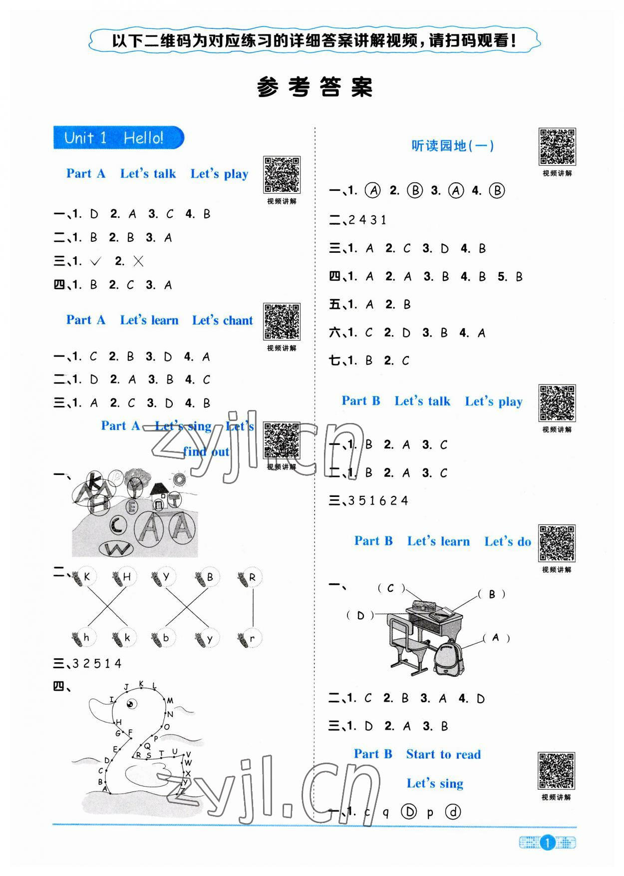 2023年陽光同學課時優(yōu)化作業(yè)三年級英語上冊人教PEP版 第1頁