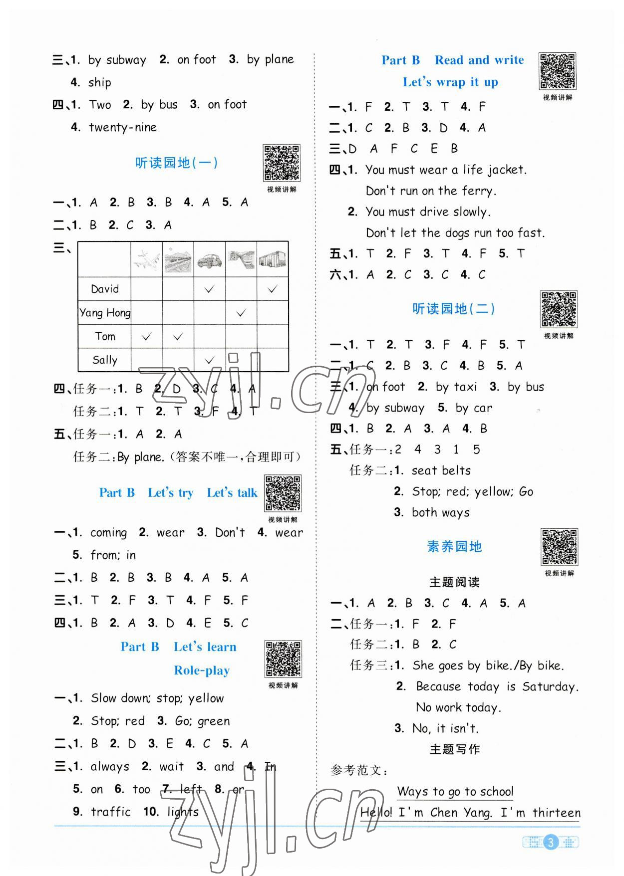 2023年陽光同學(xué)課時(shí)優(yōu)化作業(yè)六年級英語上冊人教PEP版 第3頁