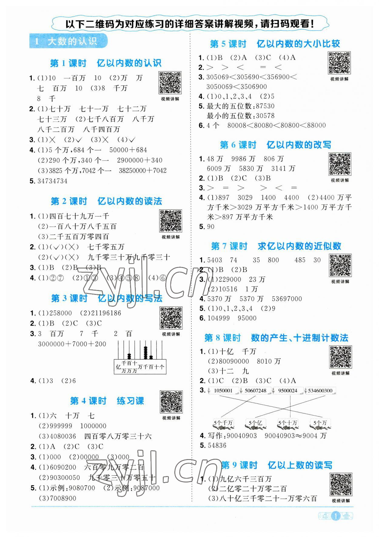 2023年陽(yáng)光同學(xué)課時(shí)優(yōu)化作業(yè)四年級(jí)數(shù)學(xué)上冊(cè)人教版 第1頁(yè)