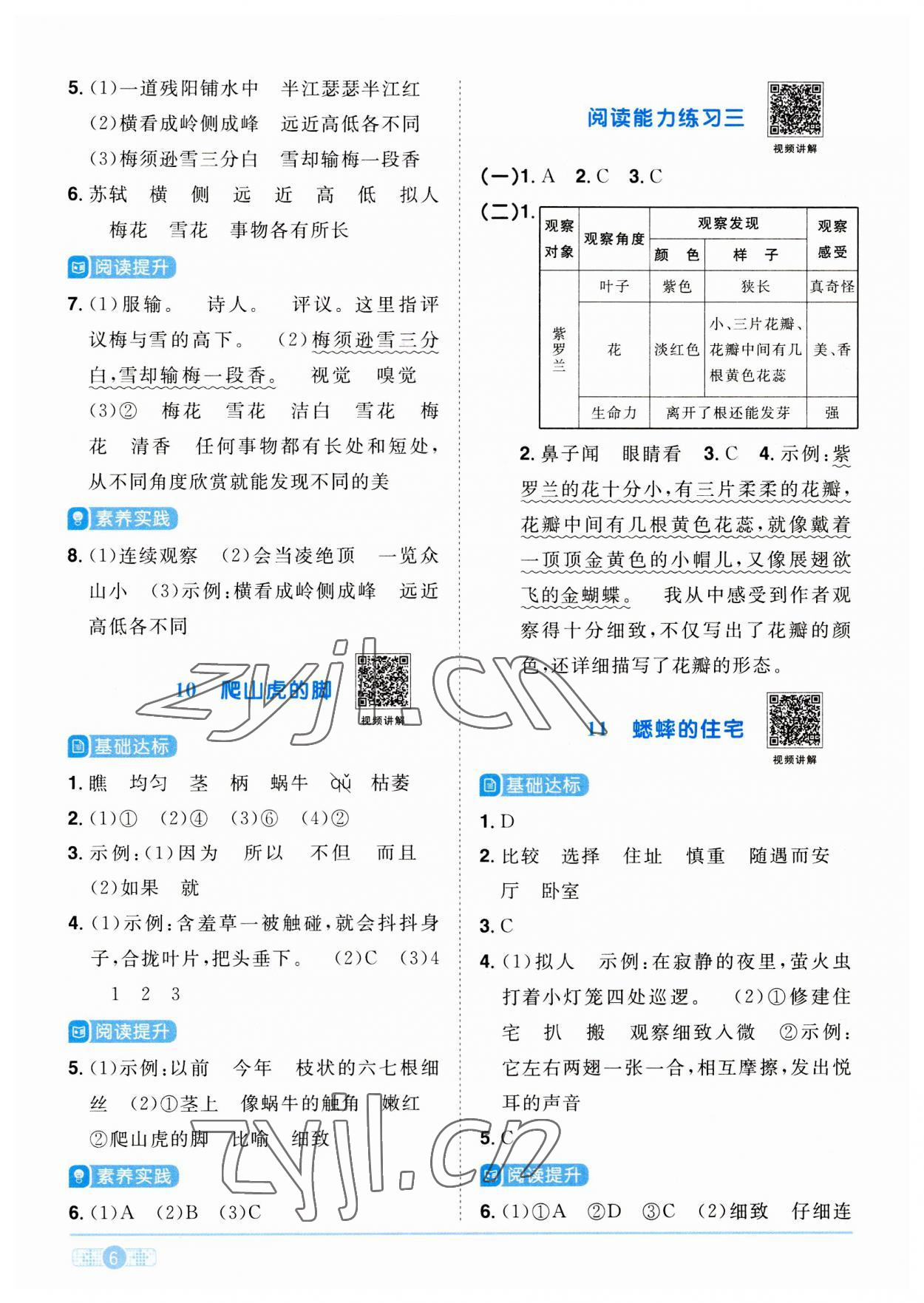 2023年阳光同学课时优化作业四年级语文上册人教版 第6页