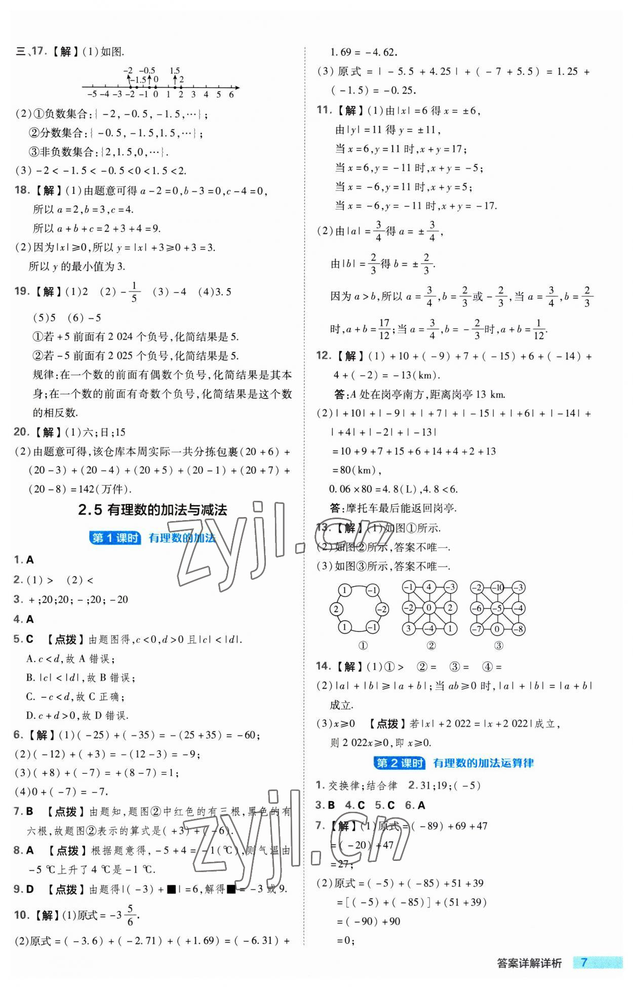 2023年綜合應(yīng)用創(chuàng)新題典中點(diǎn)七年級(jí)數(shù)學(xué)上冊(cè)蘇科版 第7頁