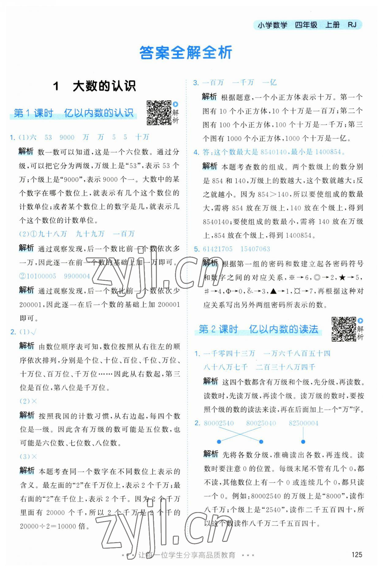 2023年53天天練四年級數學上冊人教版 第1頁