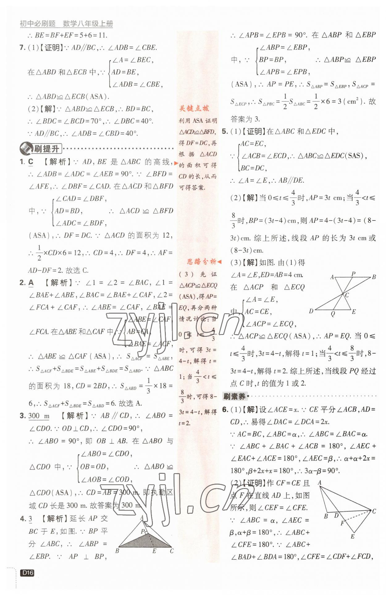 2023年初中必刷題八年級(jí)數(shù)學(xué)上冊(cè)浙教版浙江專版 第16頁