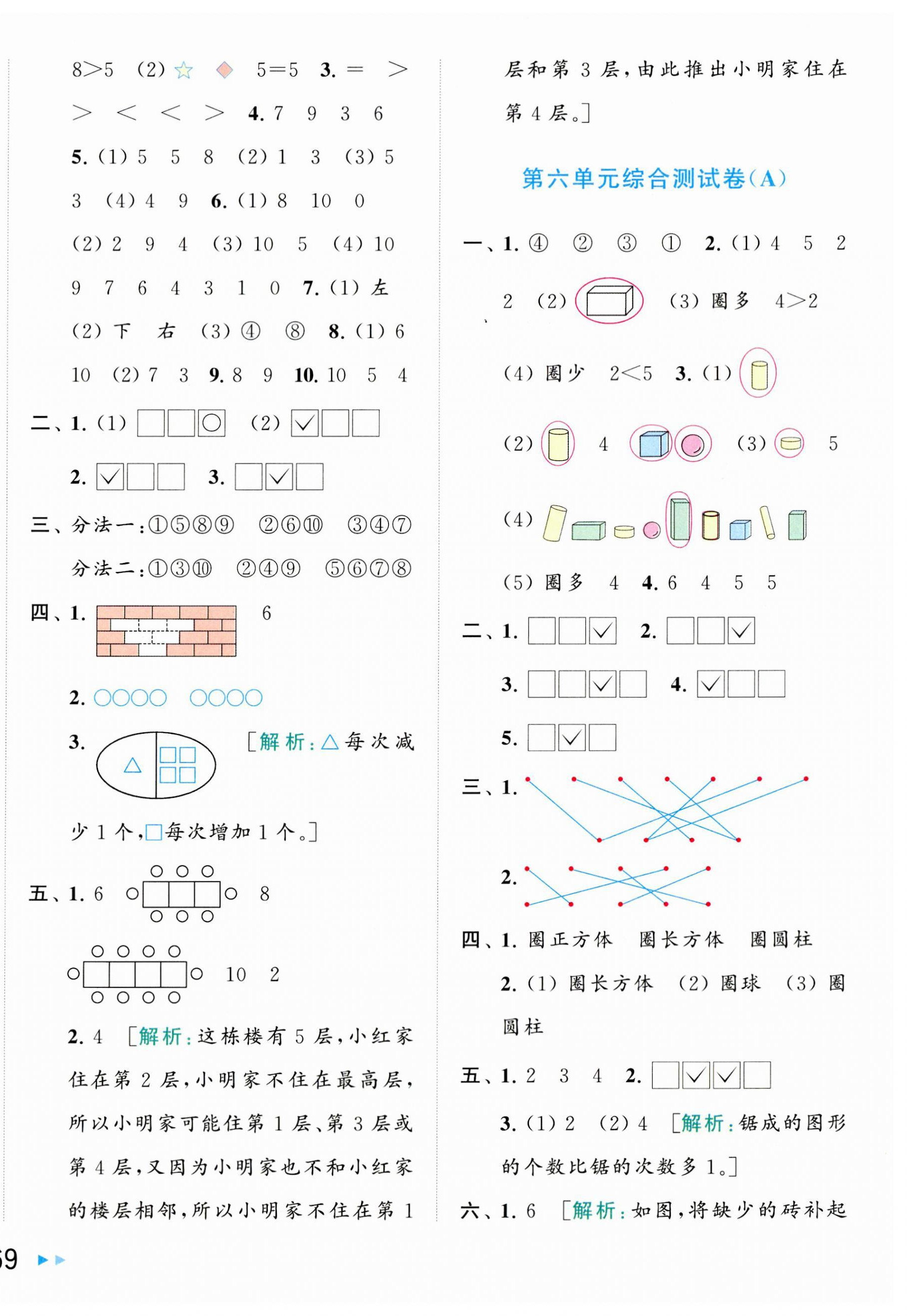 2023年亮點(diǎn)給力大試卷一年級(jí)數(shù)學(xué)上冊(cè)蘇教版 第6頁(yè)