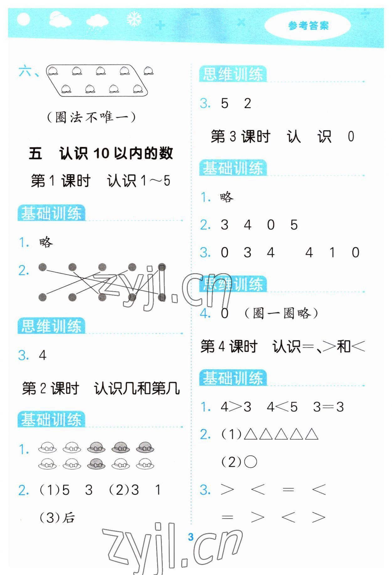 2023年口算大通關(guān)一年級數(shù)學(xué)上冊蘇教版 第3頁