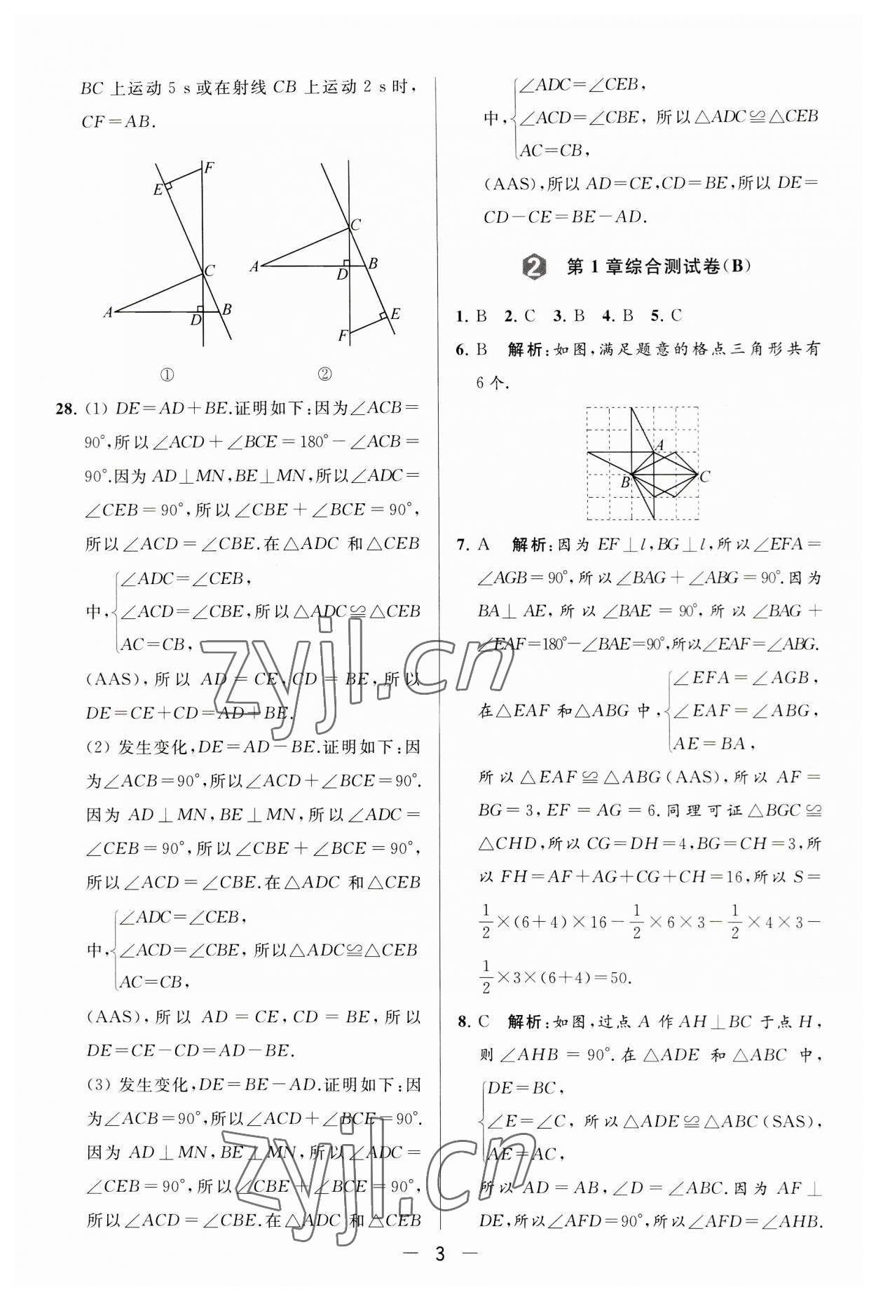 2023年亮点给力大试卷八年级数学上册苏科版 第3页