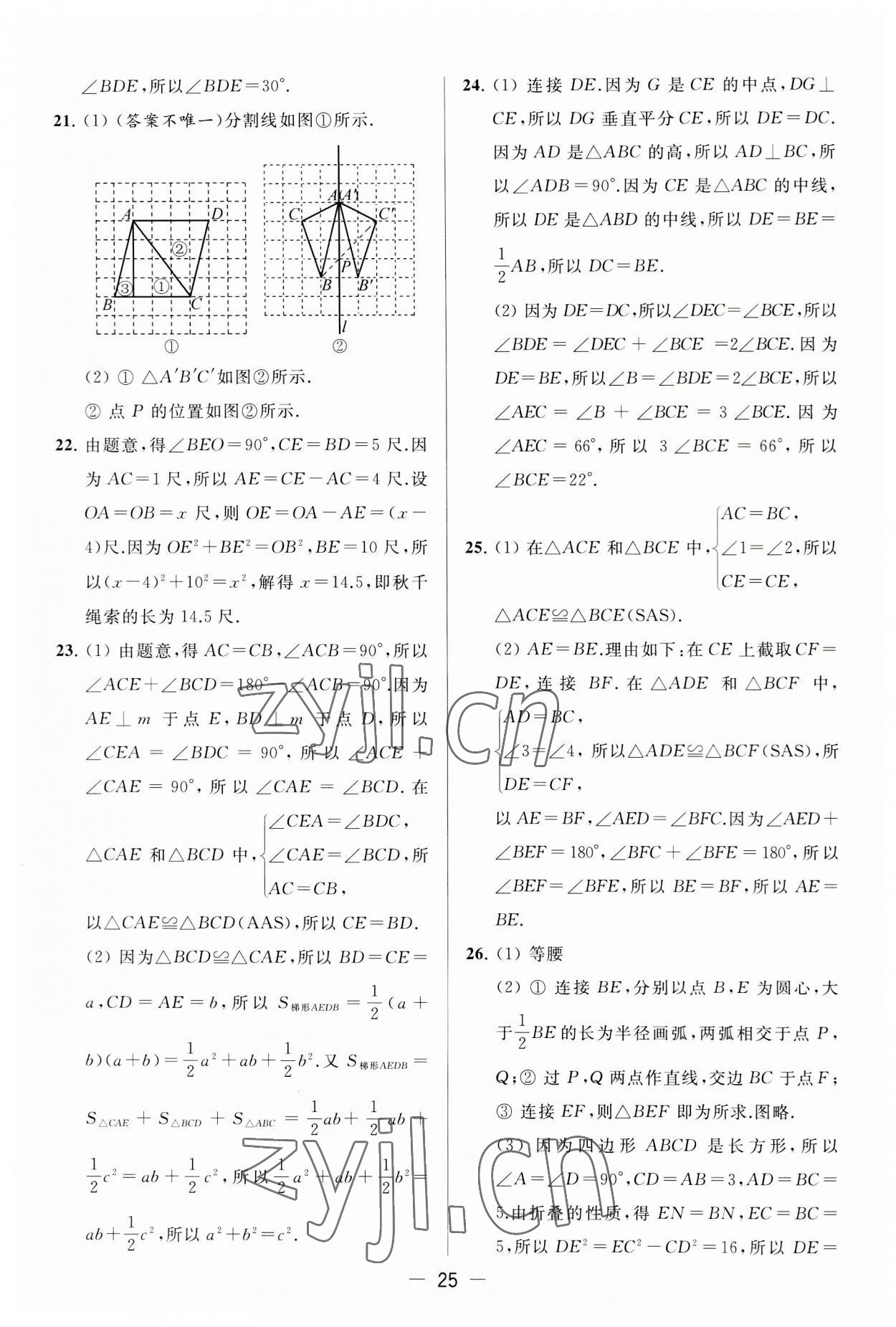 2023年亮點給力大試卷八年級數(shù)學上冊蘇科版 第25頁