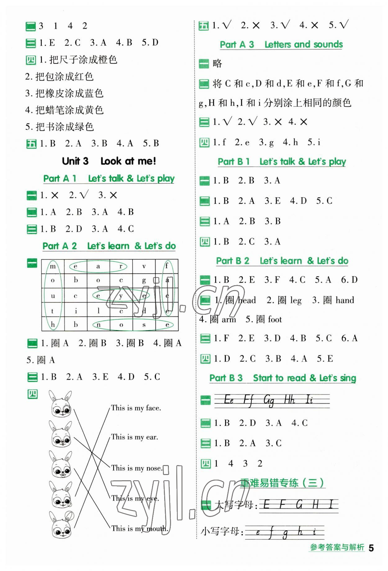 2023年一遍過三年級(jí)英語(yǔ)上冊(cè)人教版 第5頁(yè)