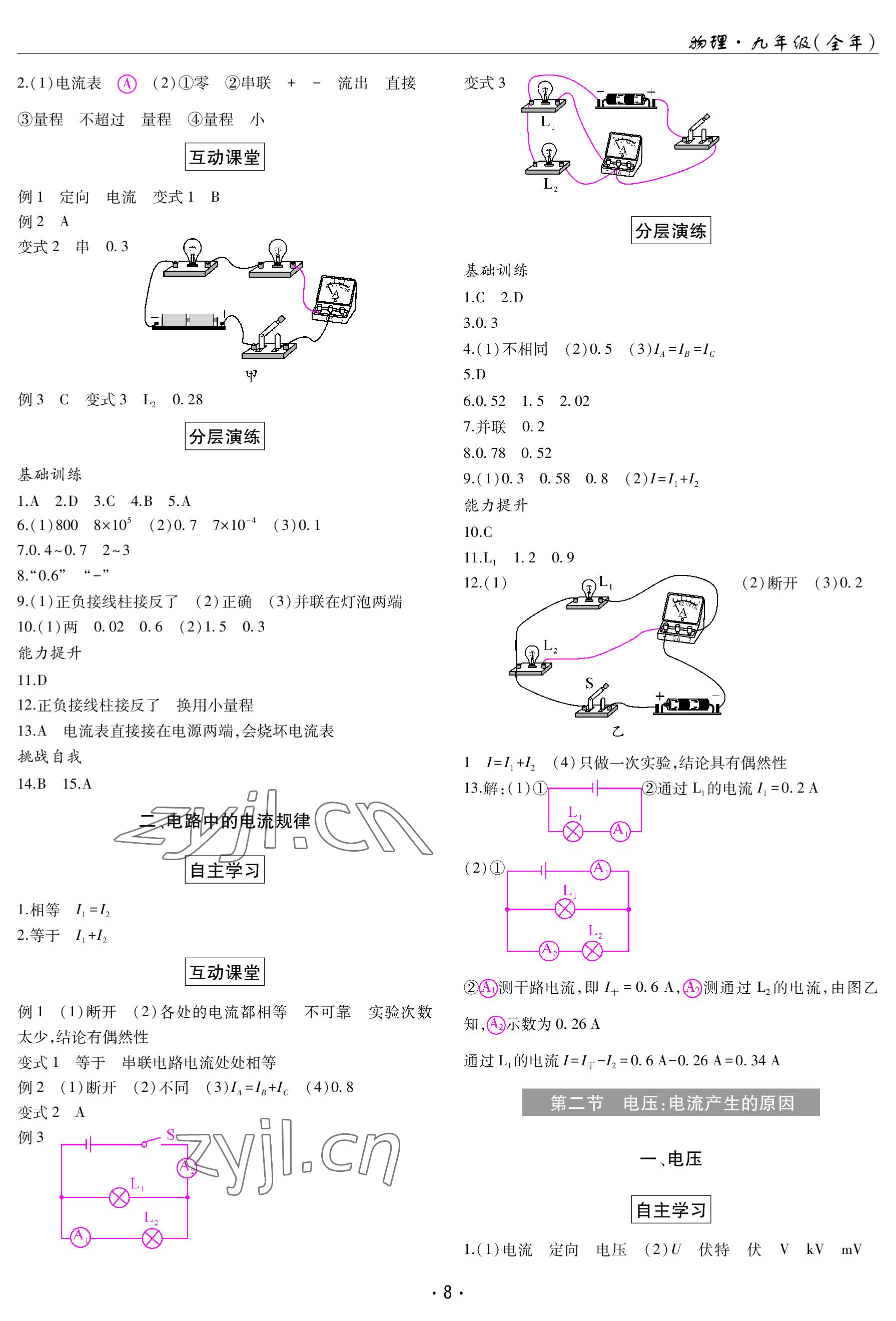 2023年理科爱好者九年级物理全一册教科版 参考答案第7页