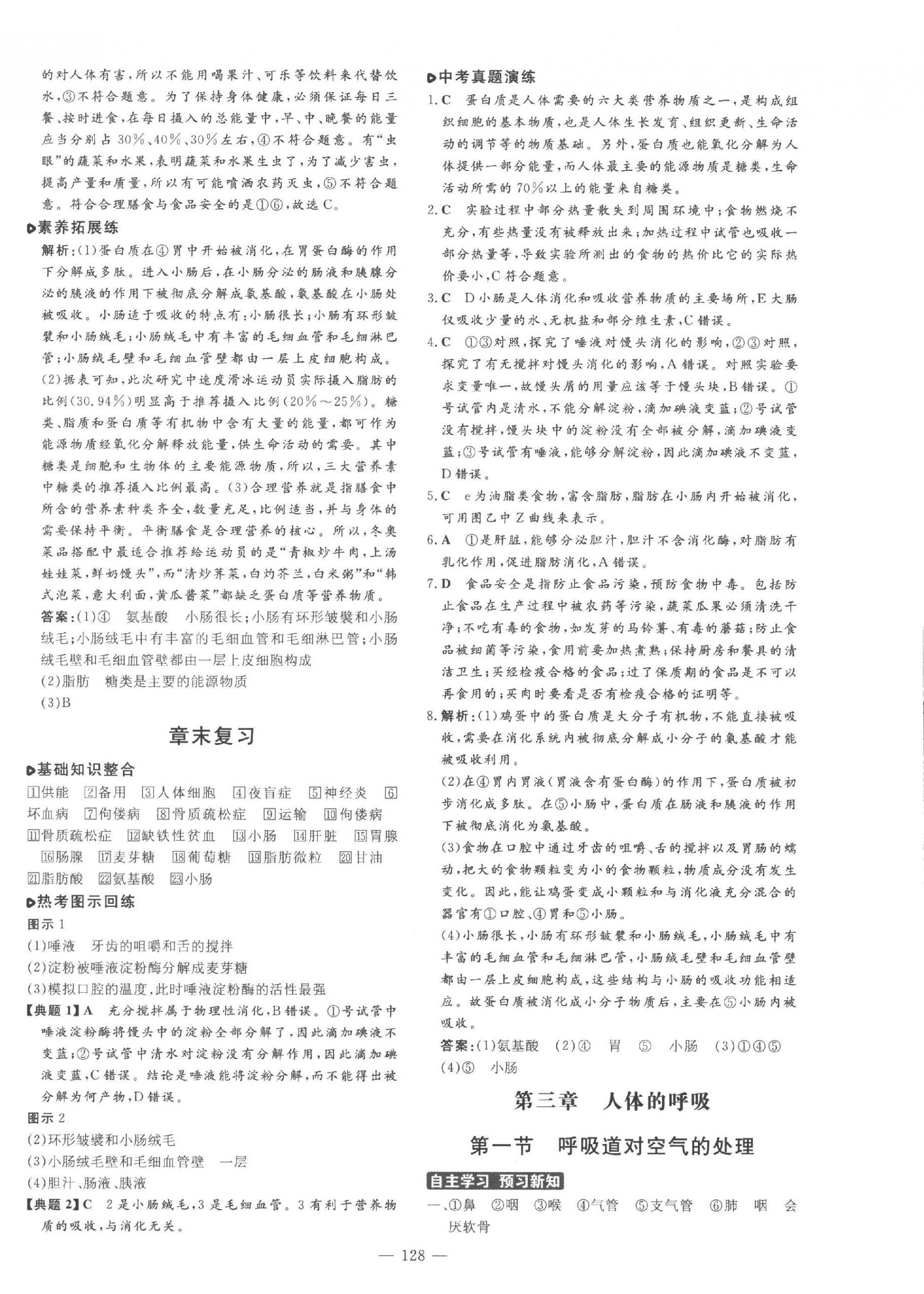 2023年練案七年級生物上冊魯科版五四制 參考答案第8頁