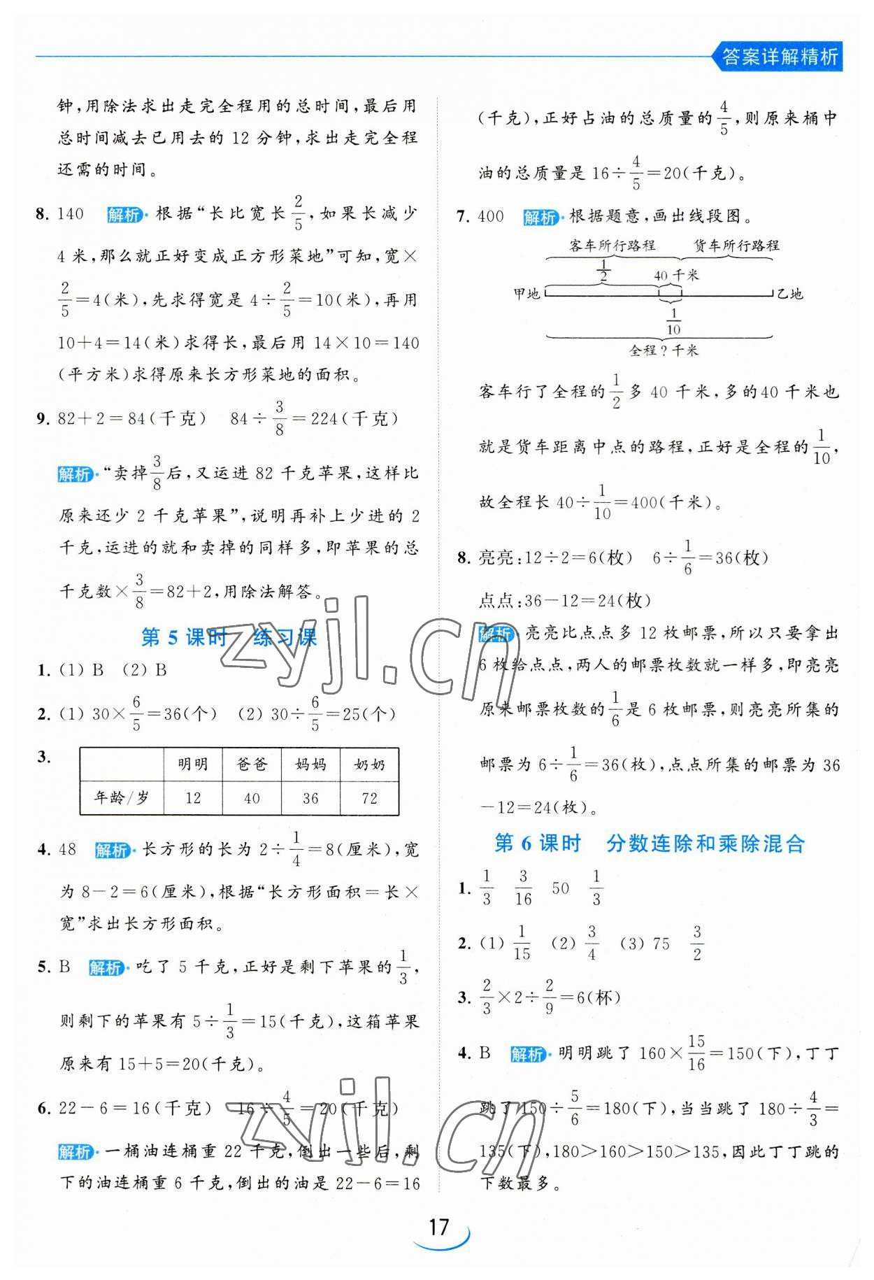 2023年亮點(diǎn)給力提優(yōu)班六年級(jí)數(shù)學(xué)上冊(cè)蘇教版 第17頁(yè)