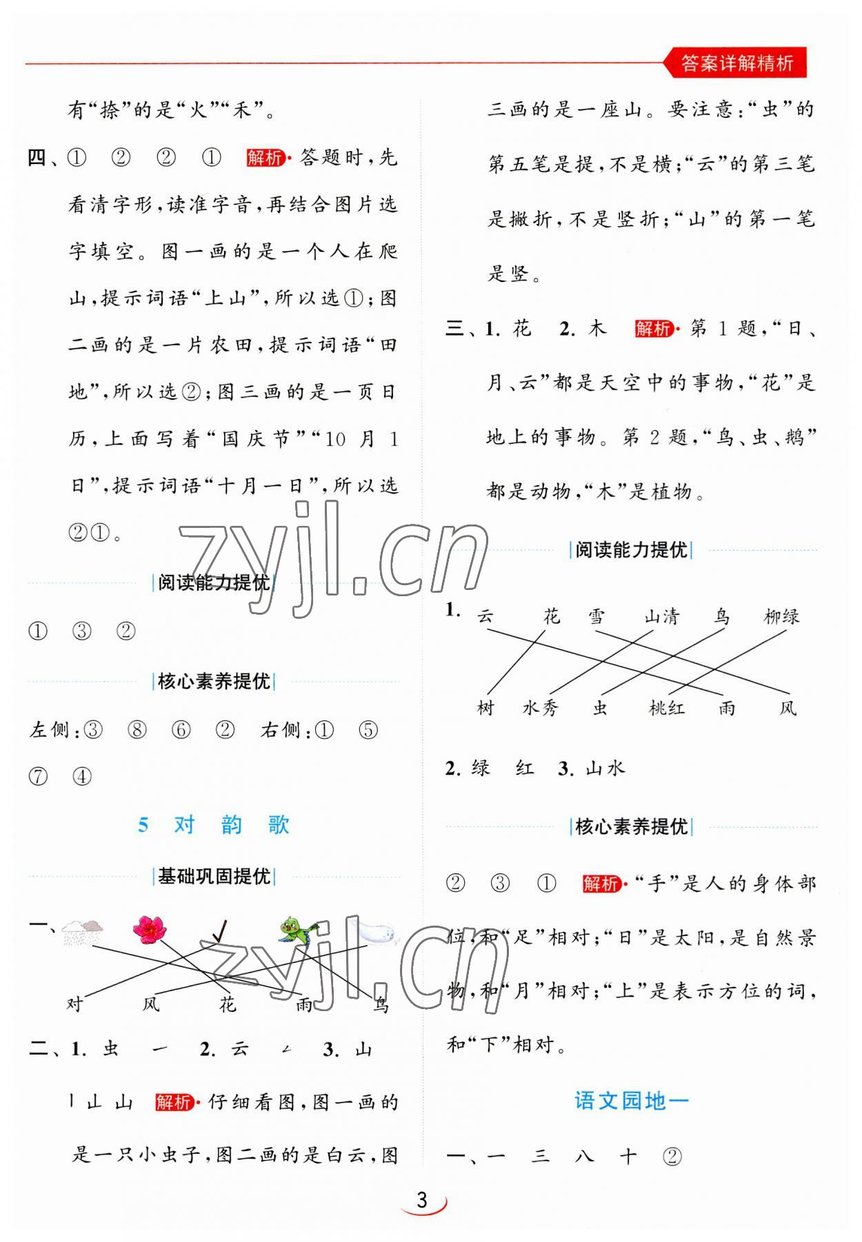 2023年亮點給力提優(yōu)班一年級語文上冊人教版 第3頁