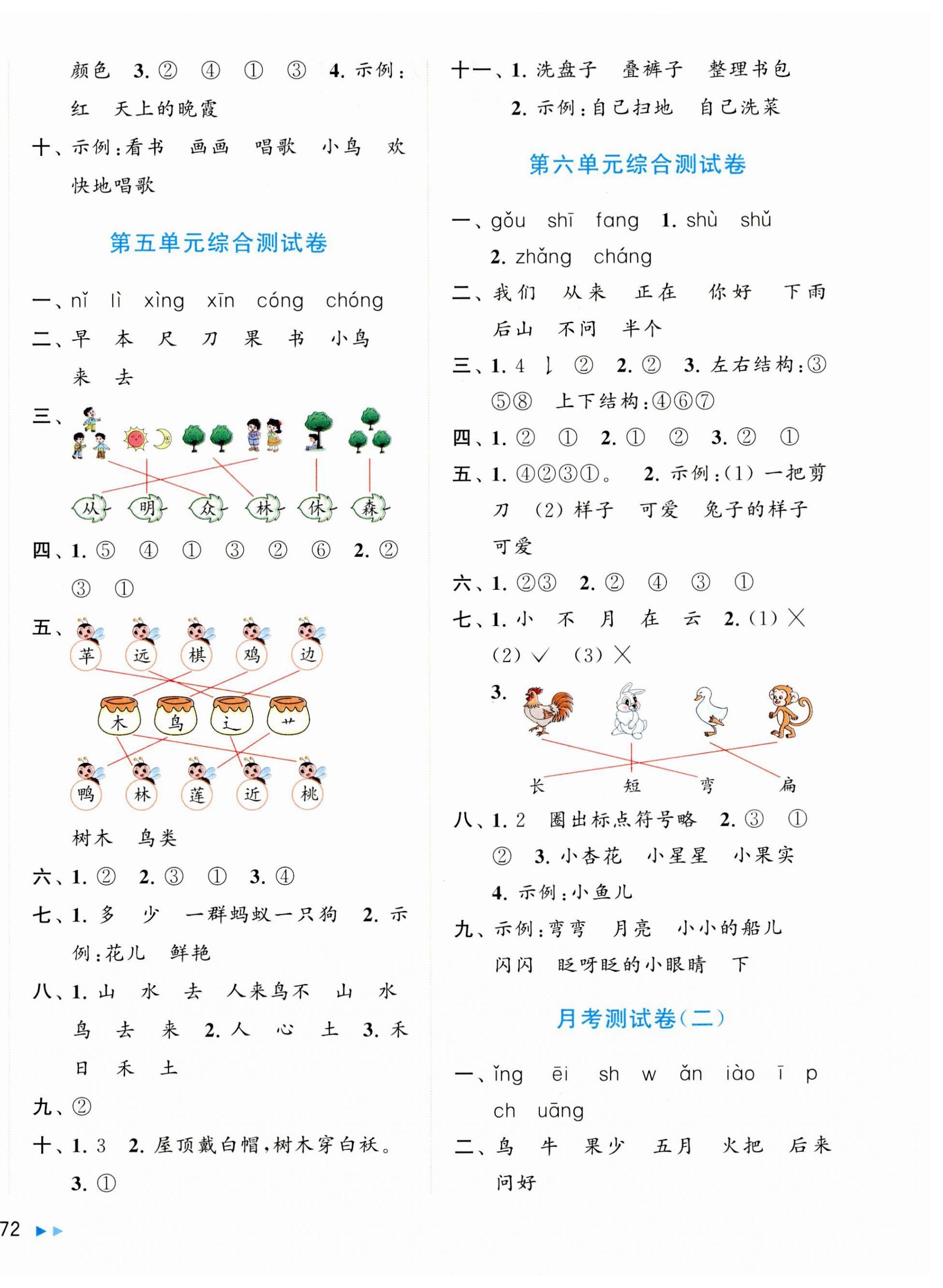 2023年同步跟蹤全程檢測一年級語文上冊人教版 第4頁