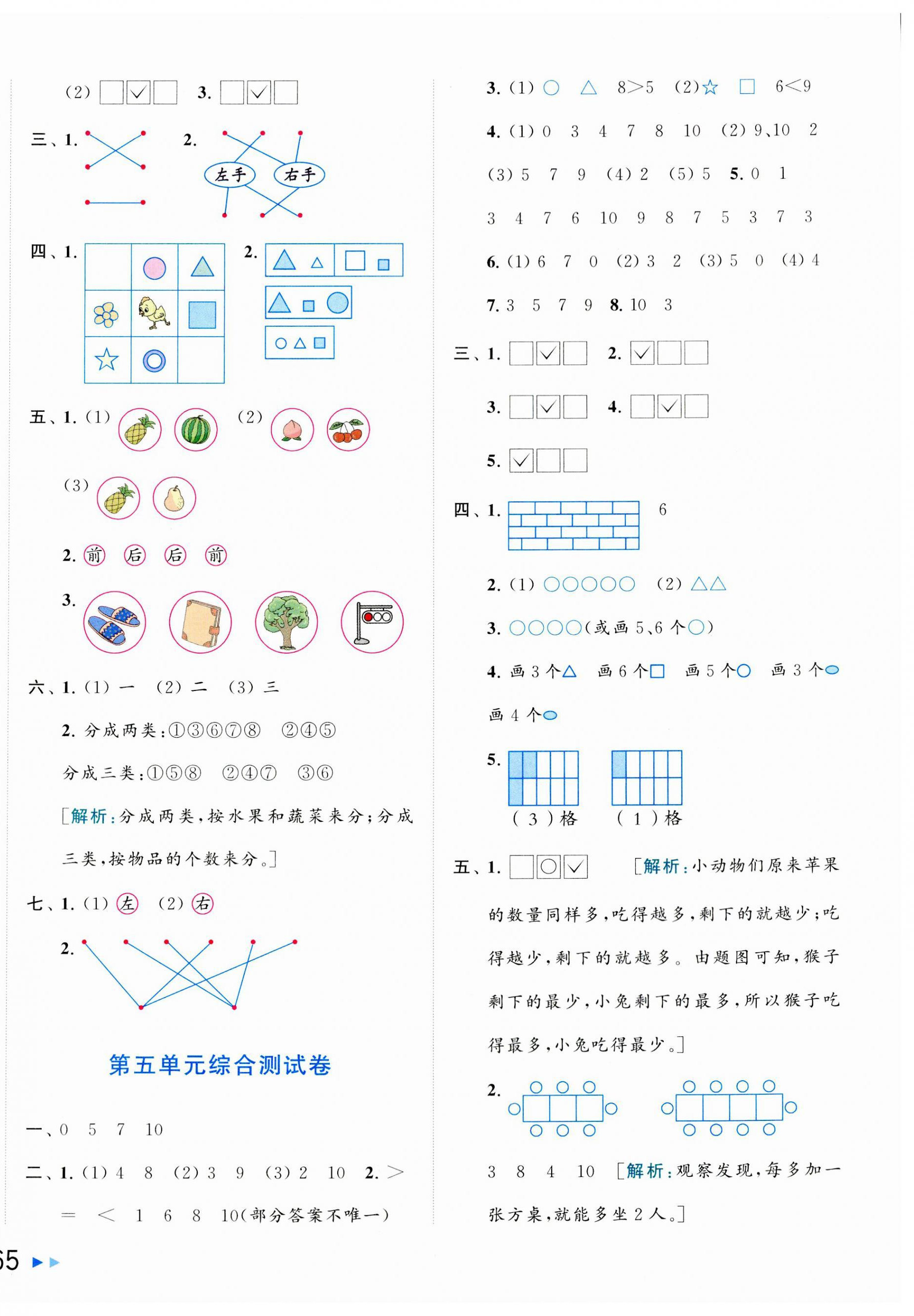 2023年同步跟踪全程检测一年级数学上册苏教版 第2页