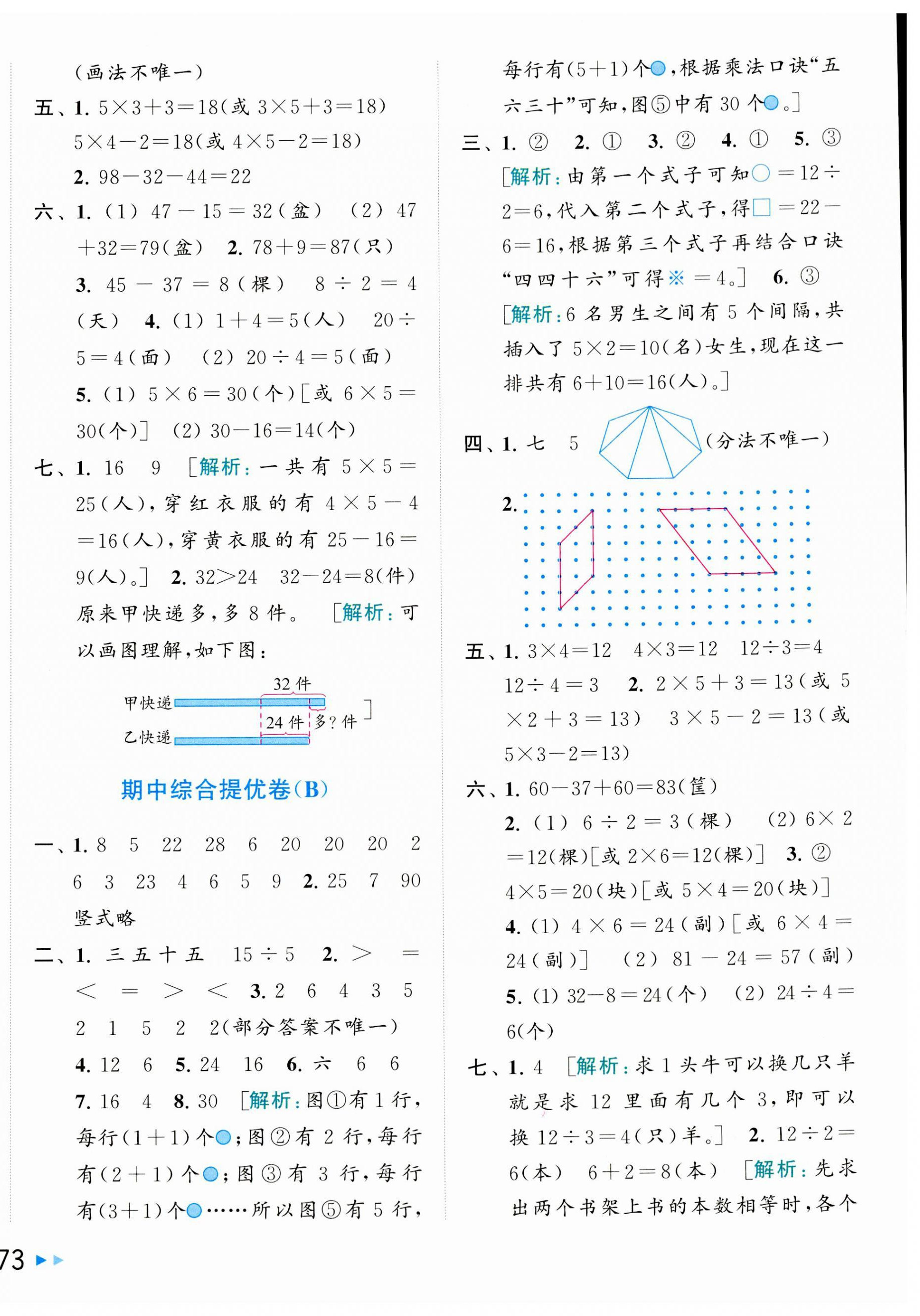 2023年同步跟蹤全程檢測二年級數(shù)學(xué)上冊蘇教版 第6頁