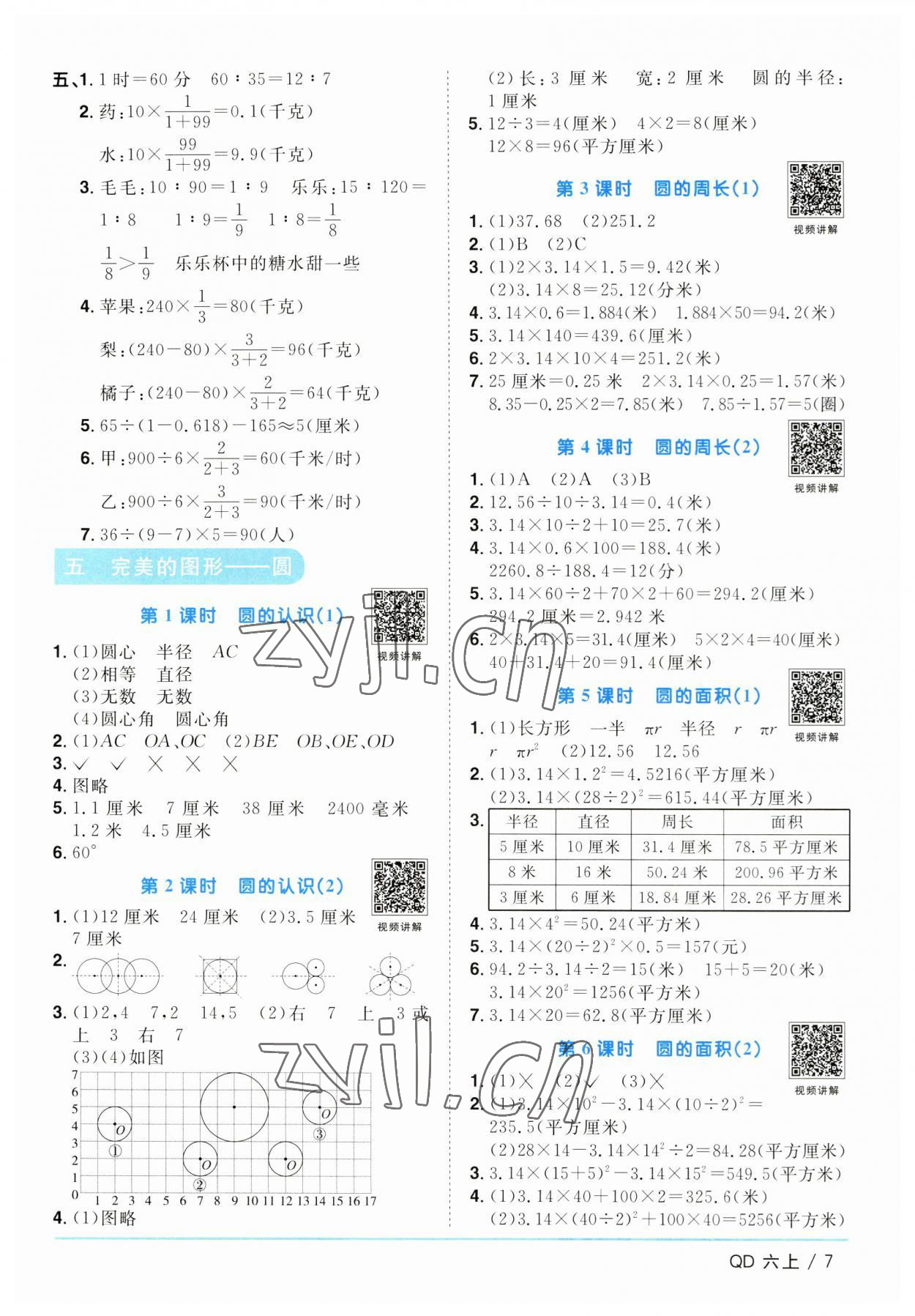 2023年阳光同学课时优化作业六年级数学上册青岛版 第7页