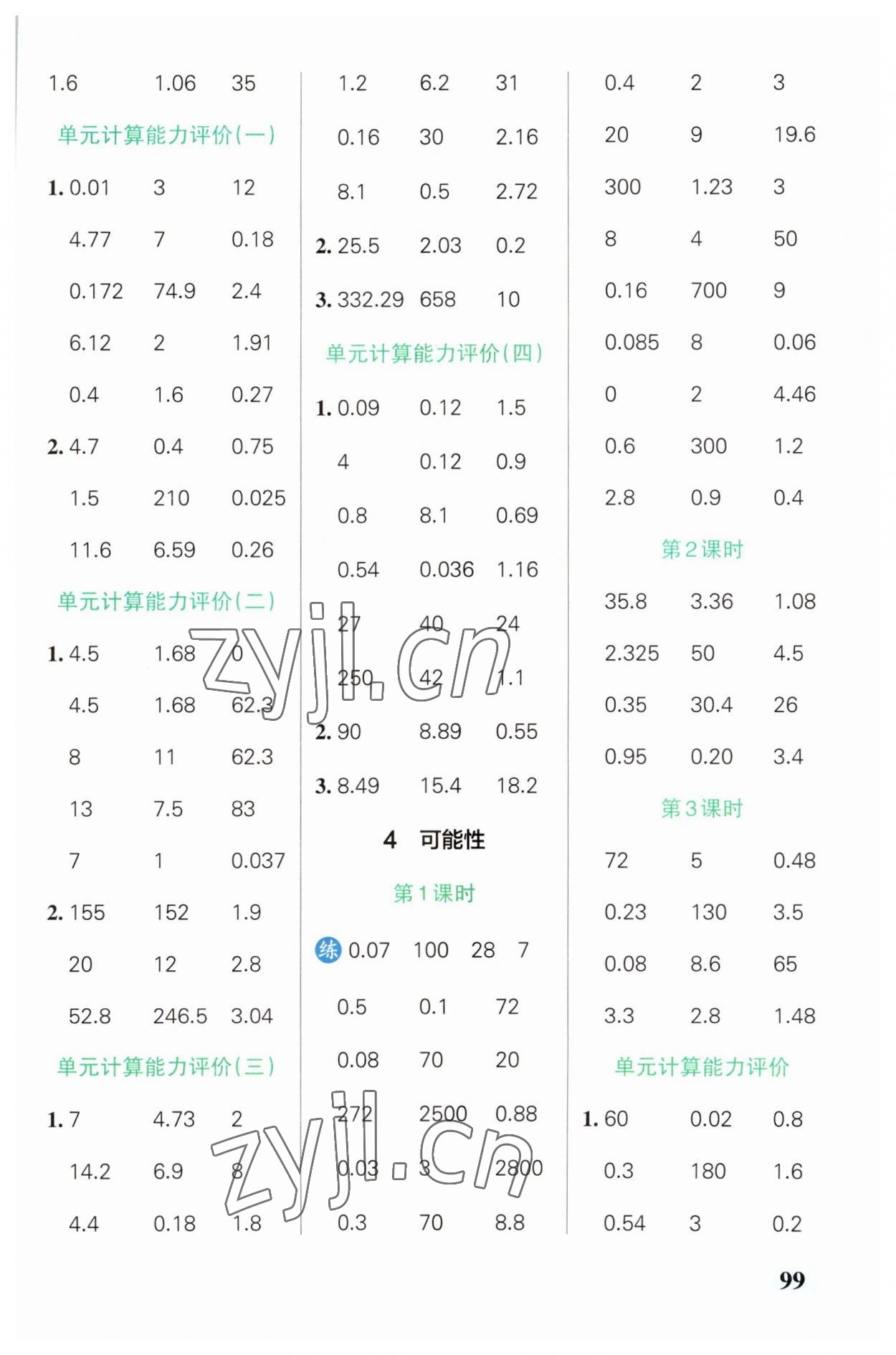 2023年小学学霸口算五年级数学上册人教版 第5页