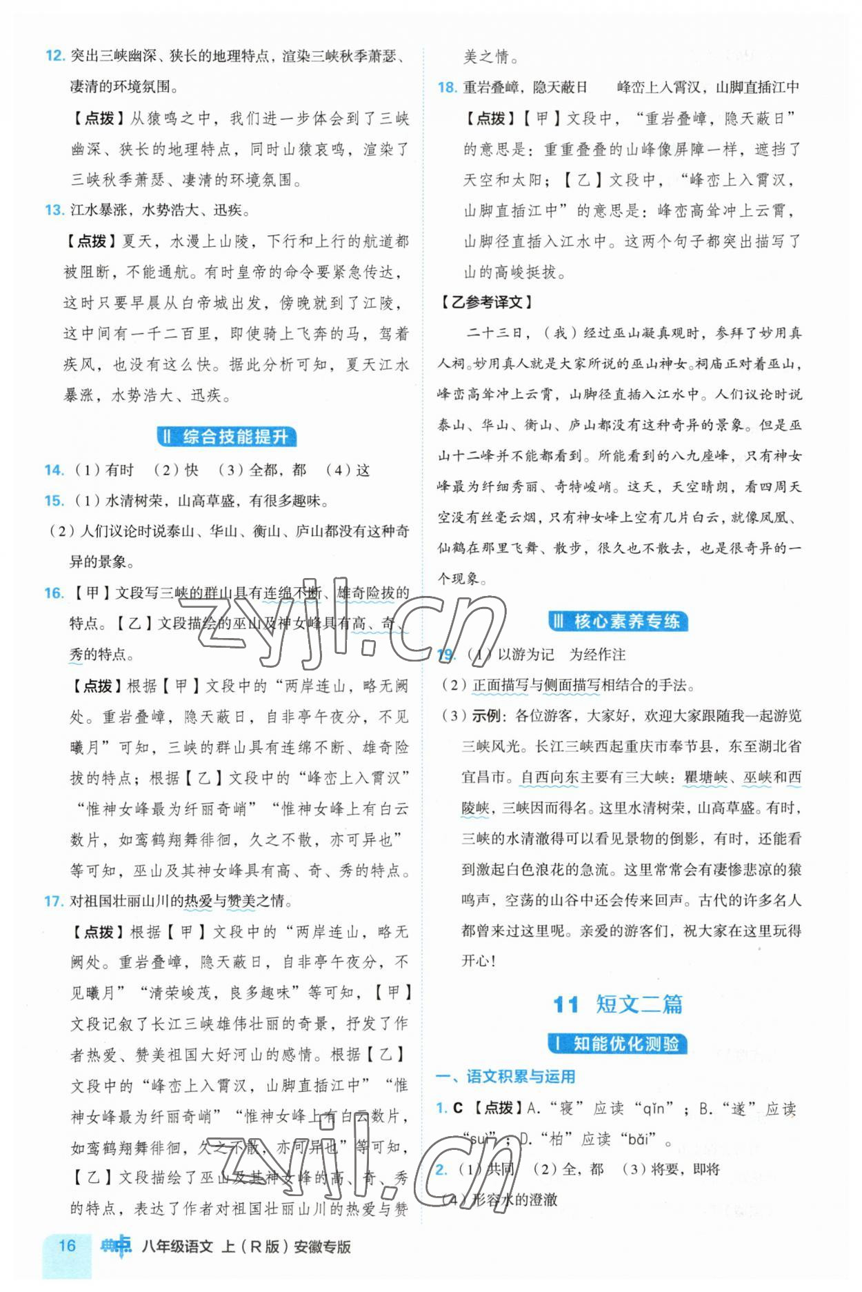 2023年綜合應(yīng)用創(chuàng)新題典中點(diǎn)八年級(jí)語(yǔ)文上冊(cè)人教版安徽專版 第16頁(yè)