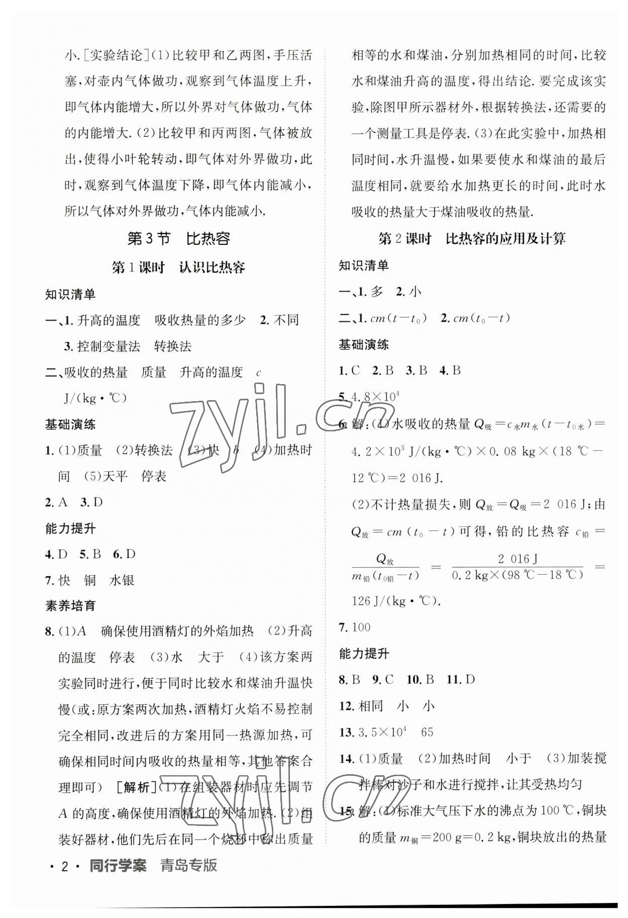 2023年同行學(xué)案九年級(jí)物理全一冊人教版青島專版 第2頁