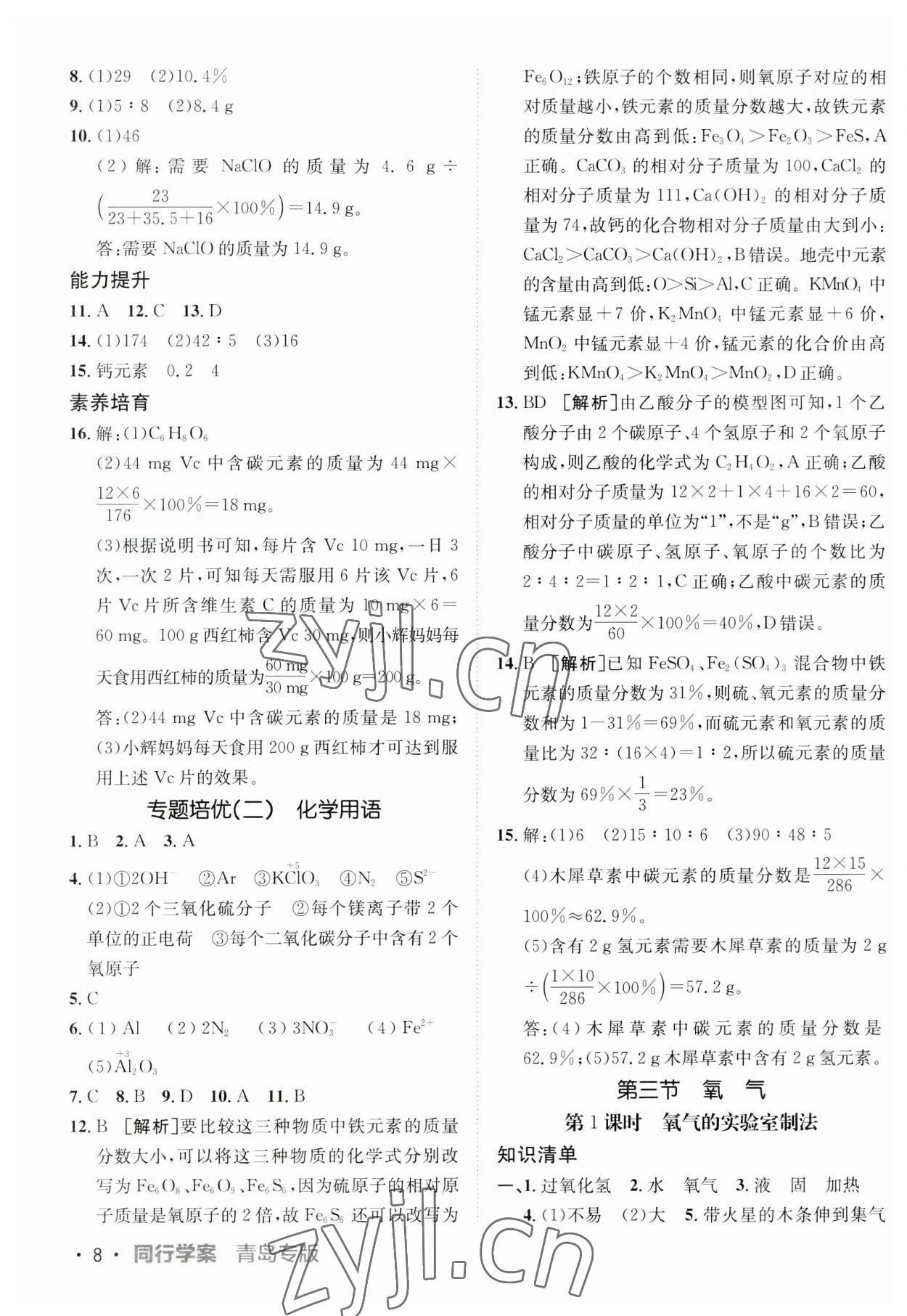 2023年同行学案九年级化学全一册鲁教版青岛专版 第8页