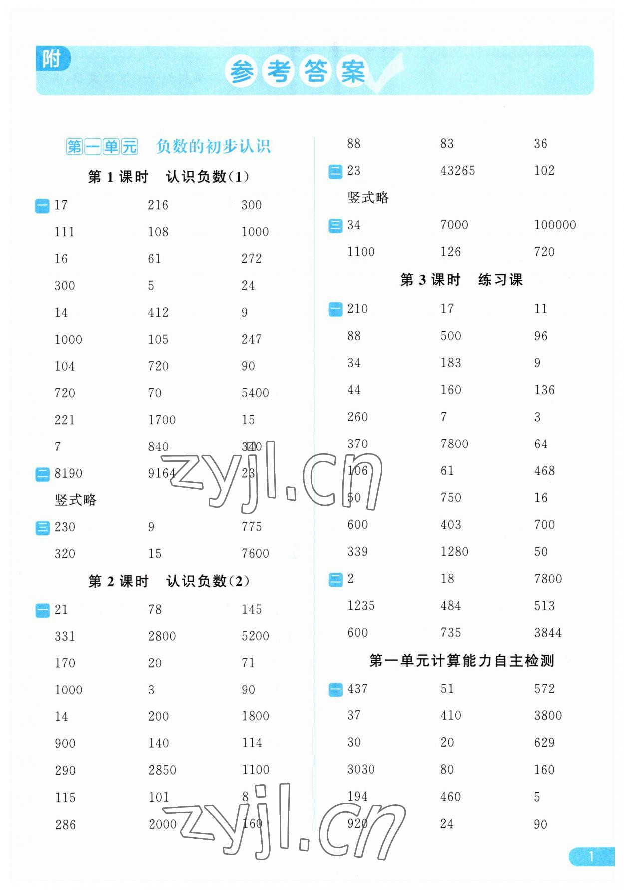 2023年亮點給力計算天天練五年級數(shù)學上冊蘇教版 第1頁