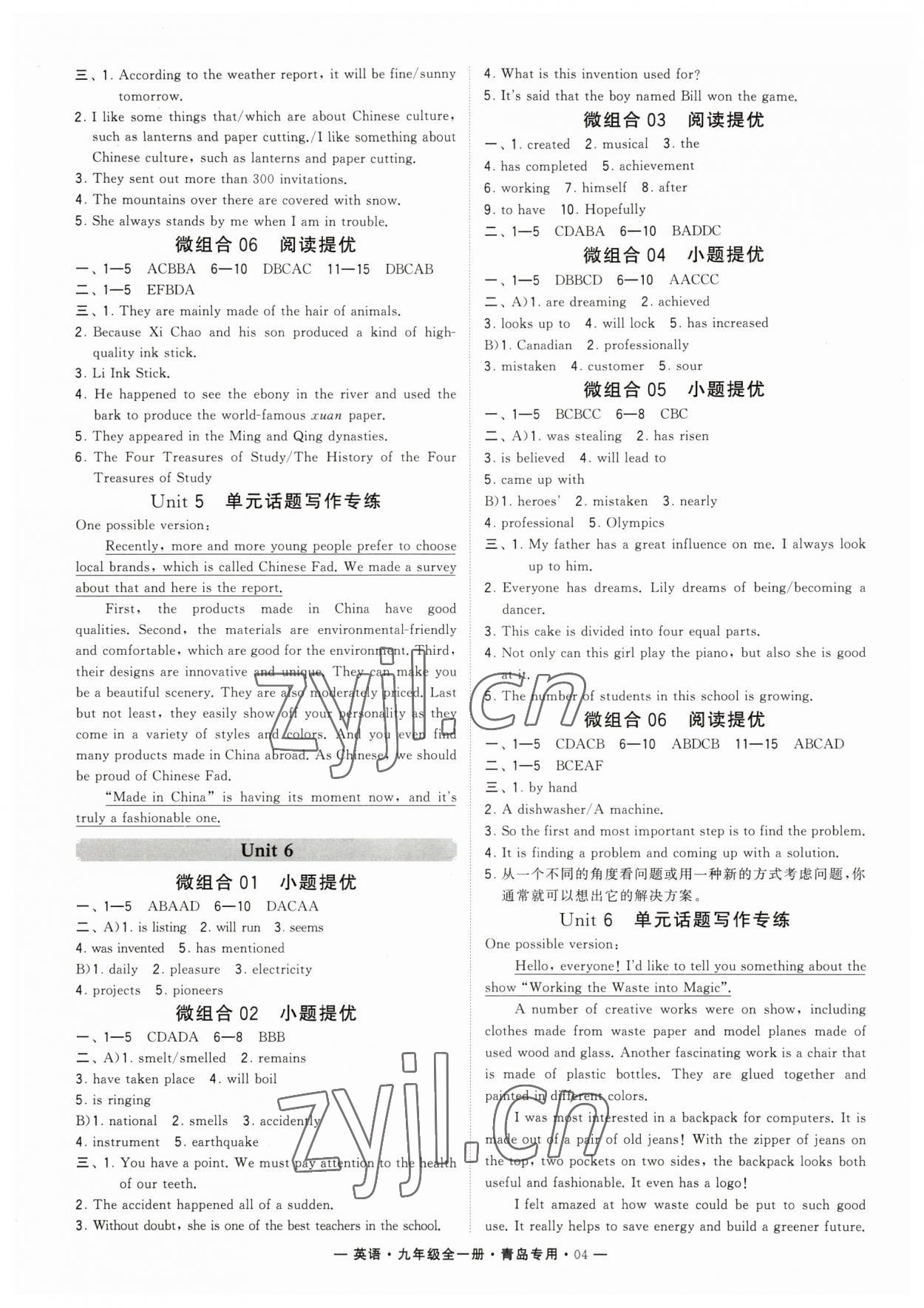 2023年學(xué)霸組合訓(xùn)練九年級英語全一冊人教版青島專版 第4頁