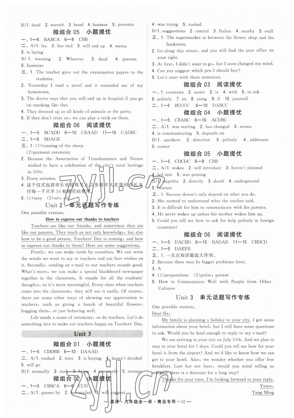 2023年学霸组合训练九年级英语全一册人教版青岛专版 第2页