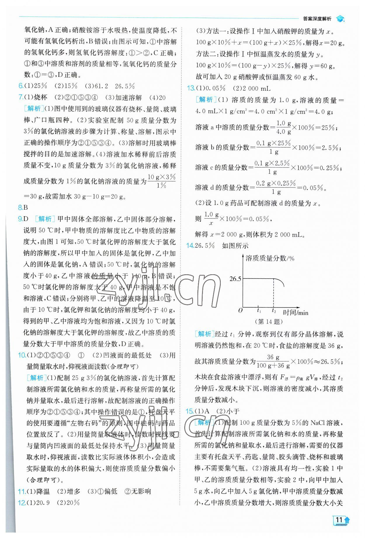 2023年實(shí)驗(yàn)班提優(yōu)訓(xùn)練八年級(jí)科學(xué)上冊(cè)浙教版 參考答案第11頁(yè)