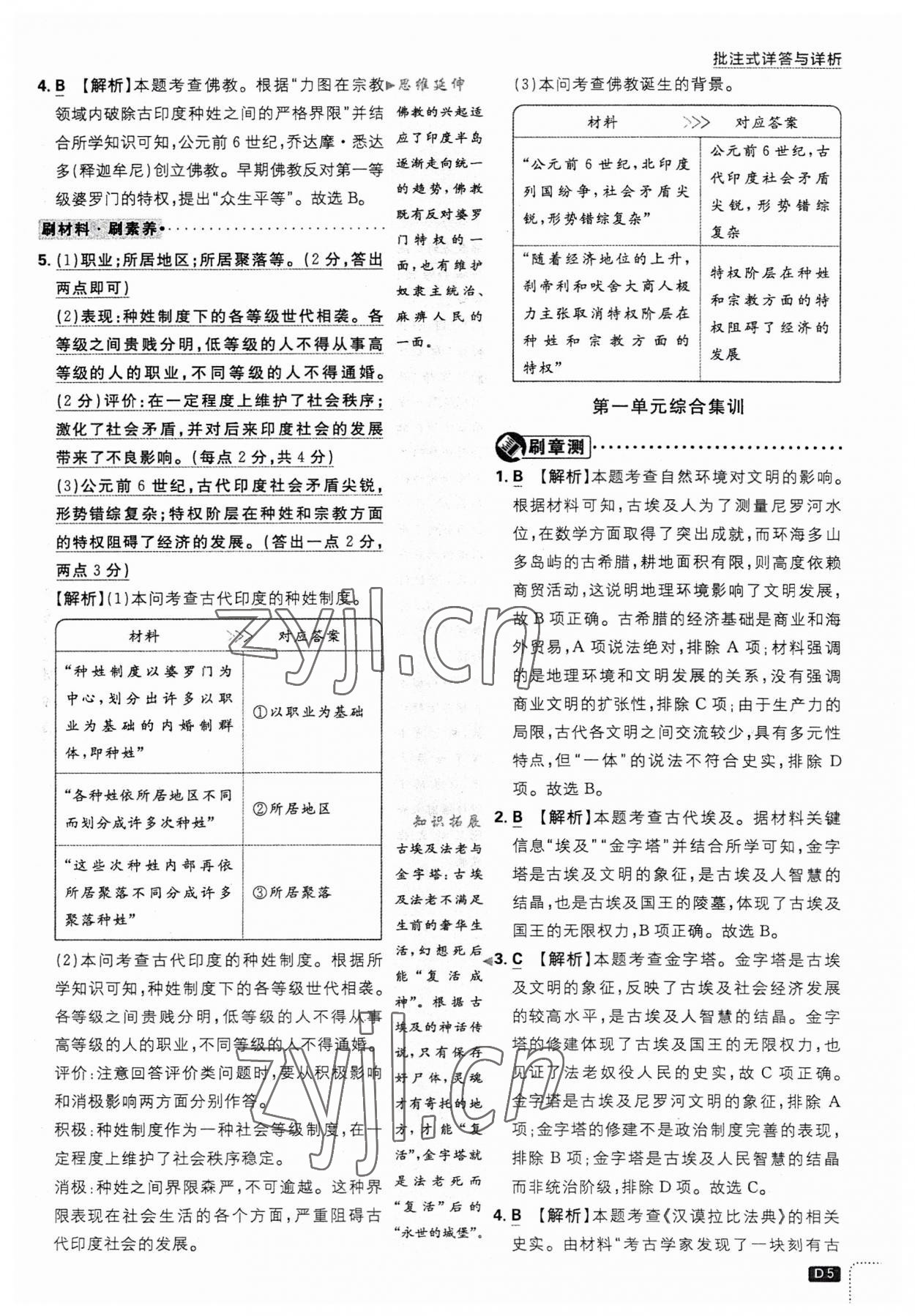 2023年初中必刷題九年級(jí)歷史上冊(cè)人教版 第5頁(yè)